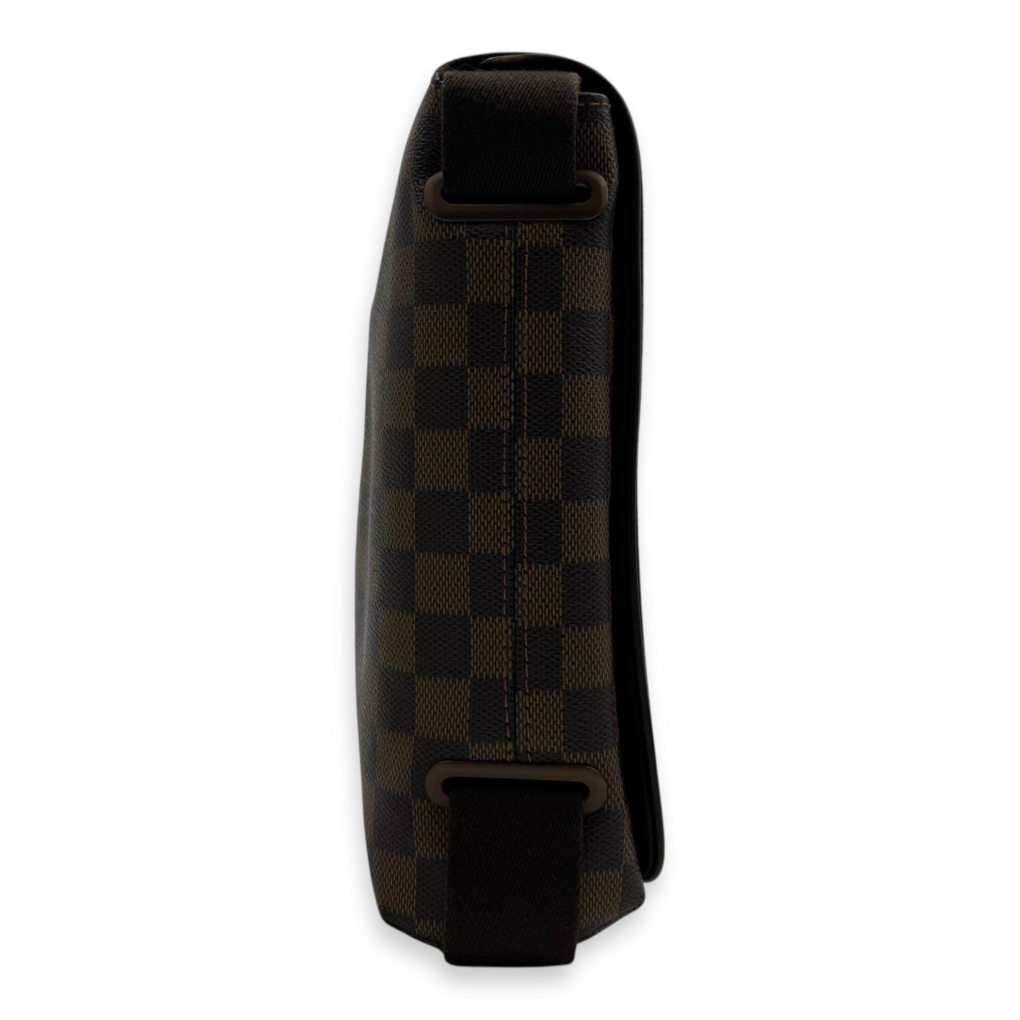 Brooklyn Crossbody Bag Brown in Coated Canvas, Lacquered Metal hardware - Image 4