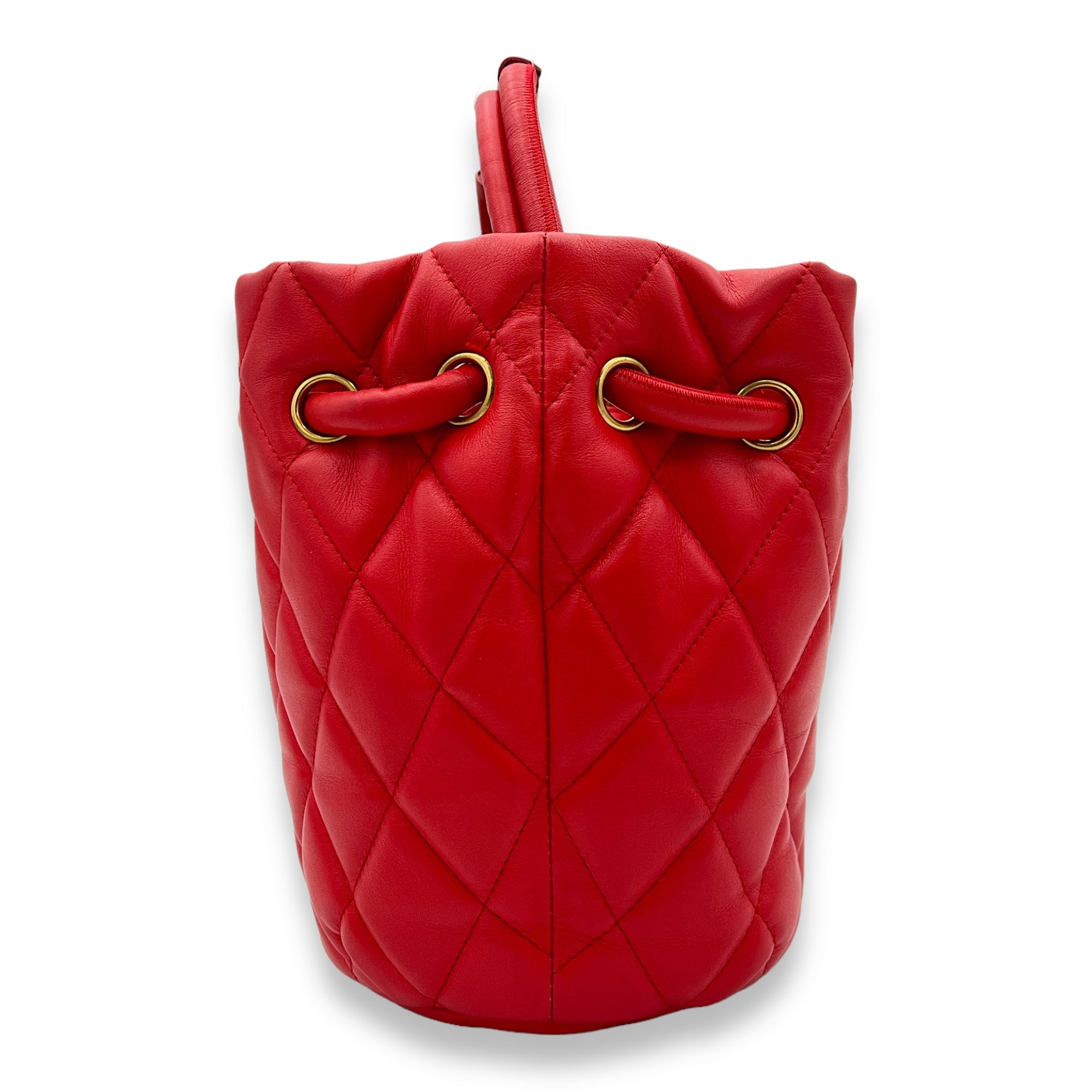 Quilted B Shoulder bag in Calfskin, Brushed Gold Hardware - Image 5