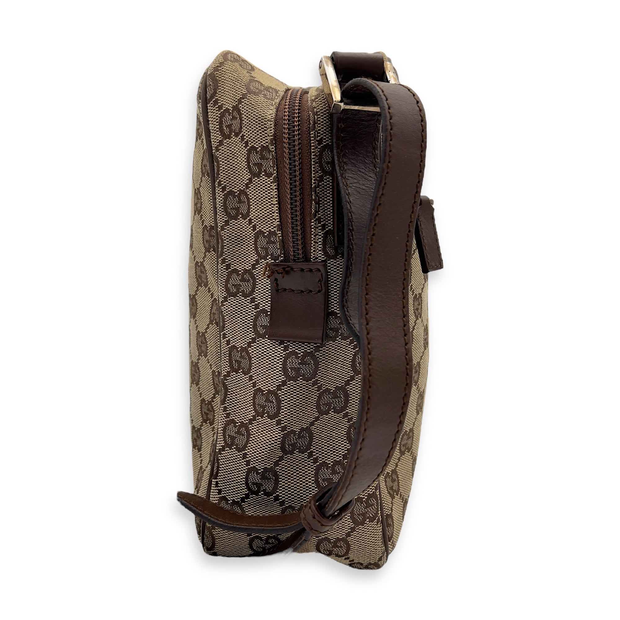 GG Crossbody Bag Brown in Canvas, Gold hardware - Image 6