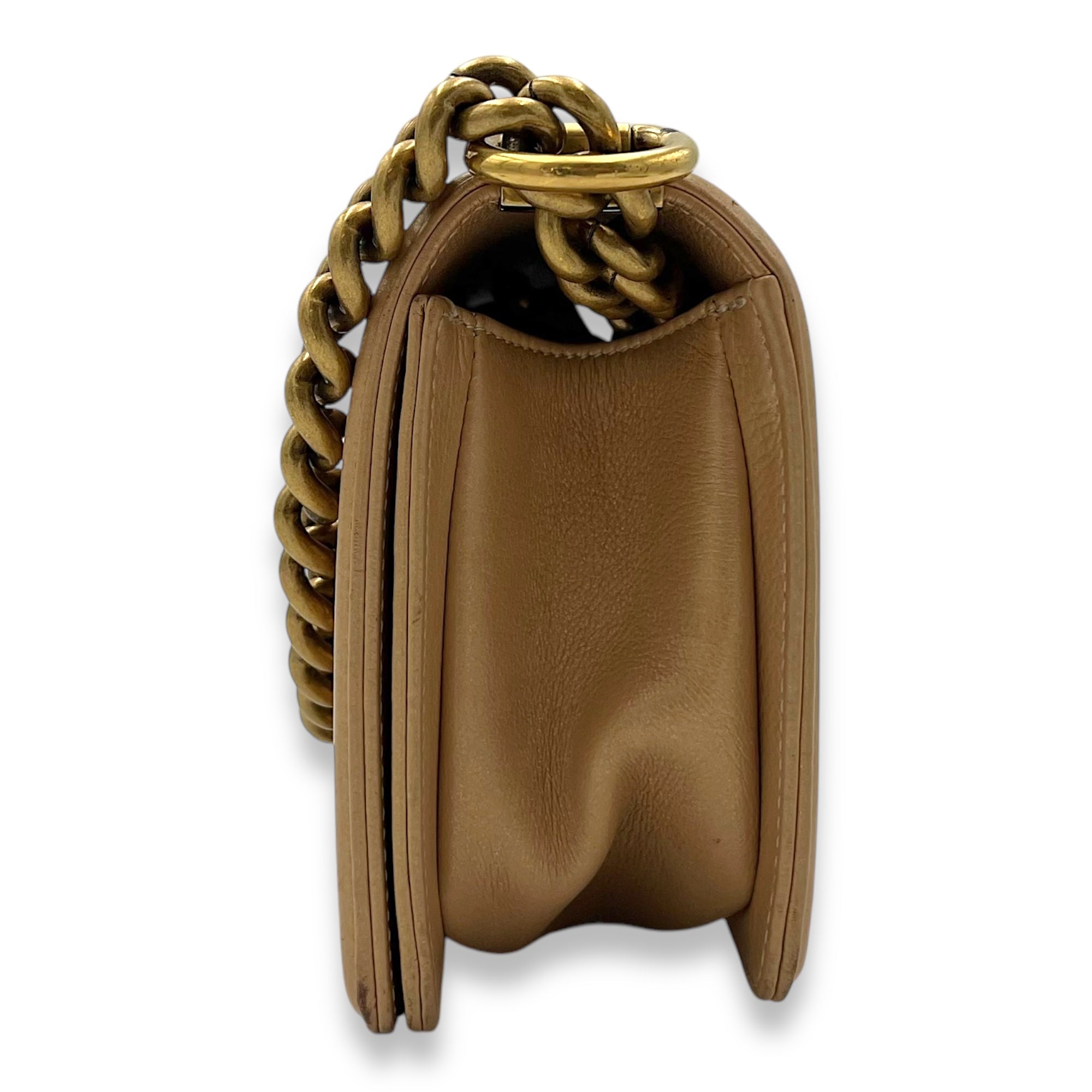 Boy Small Gold Shoulder Bag in Lambskin, Gold hardware - Image 5