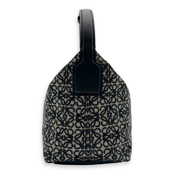 Cubi Top Handle Bag Blue in Jacquard, Gold hardware - Image 5