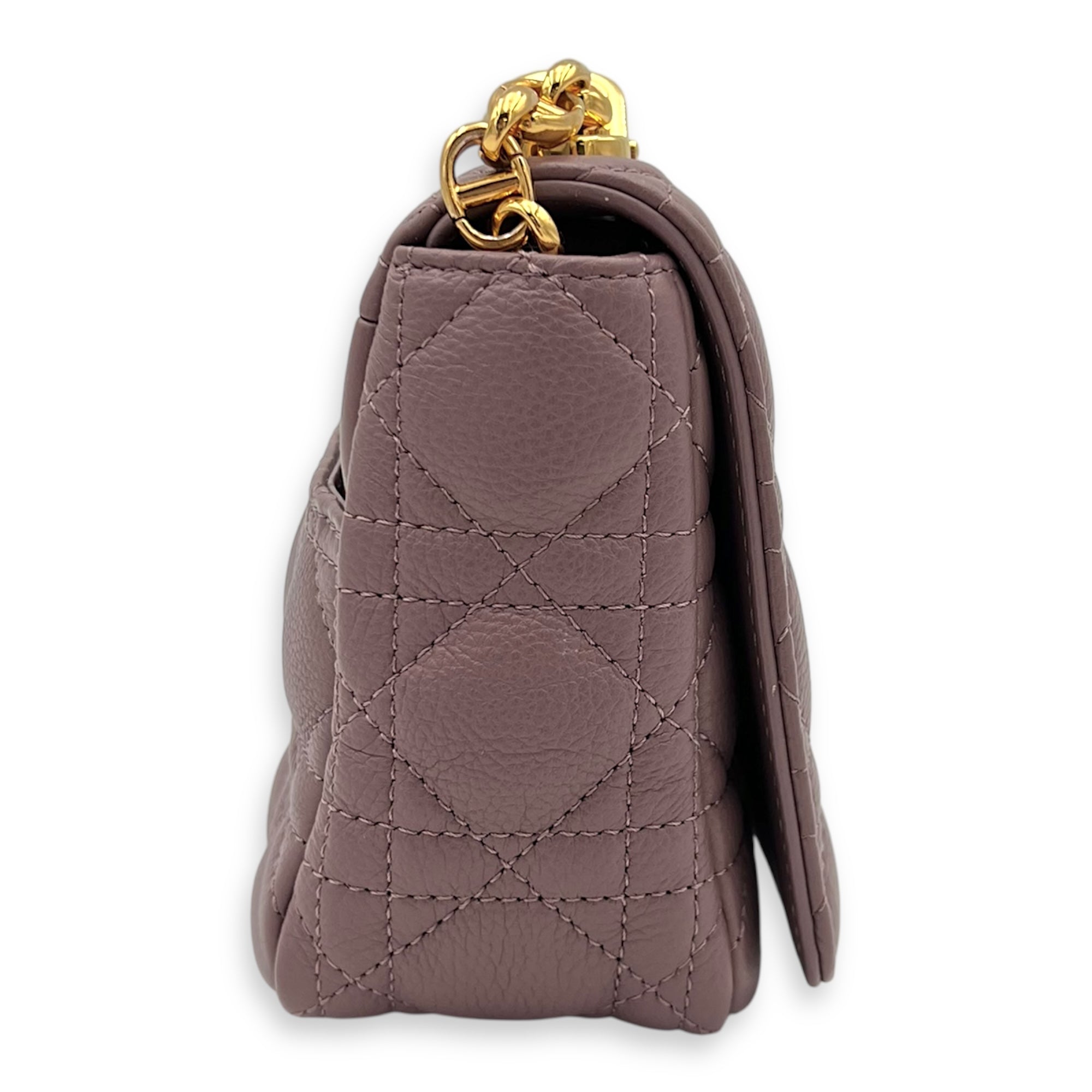 Caro Shoulder Bag Purple in Calfskin, Gold hardware - Image 5