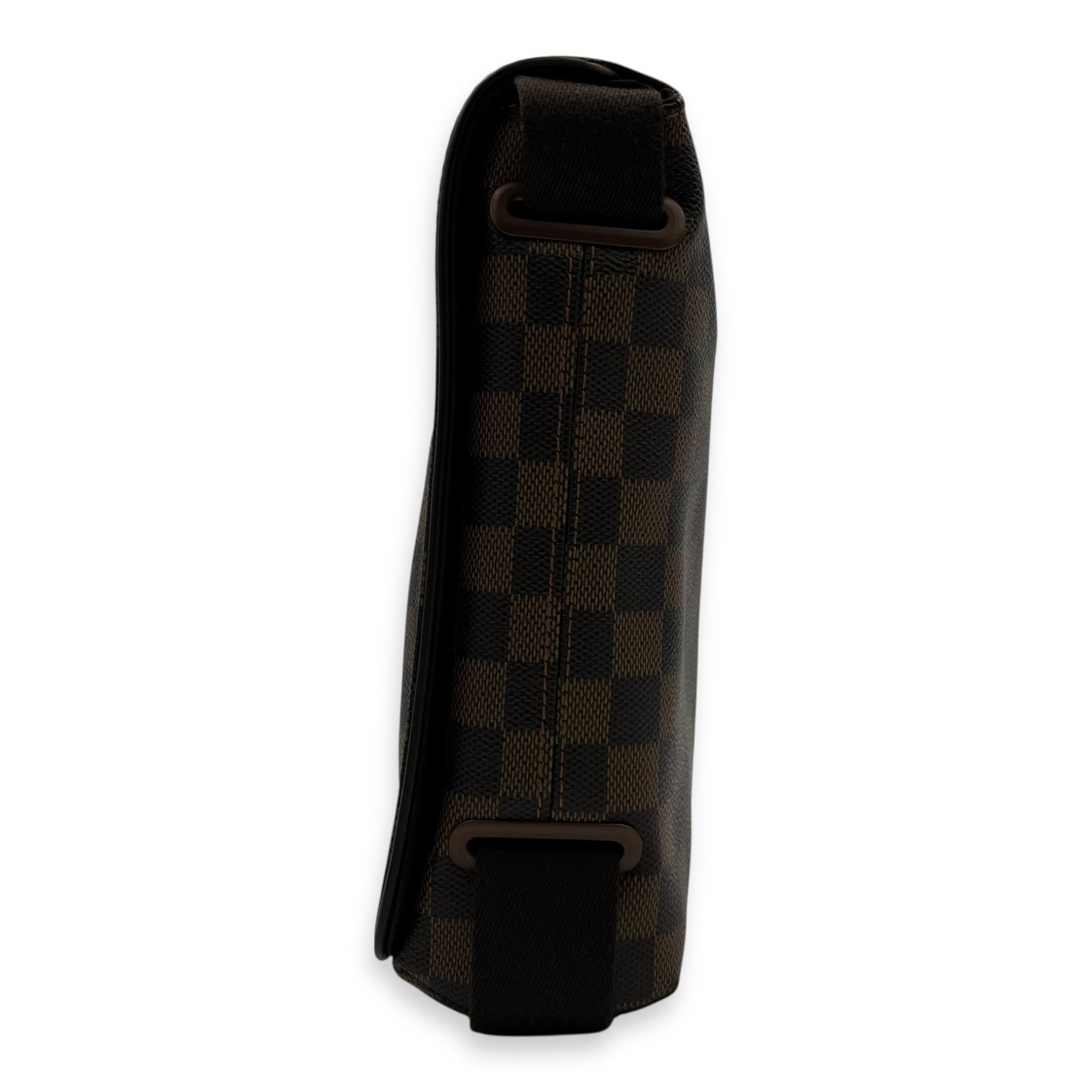 Brooklyn Crossbody Bag Brown in Coated Canvas, Lacquered Metal hardware - Image 5