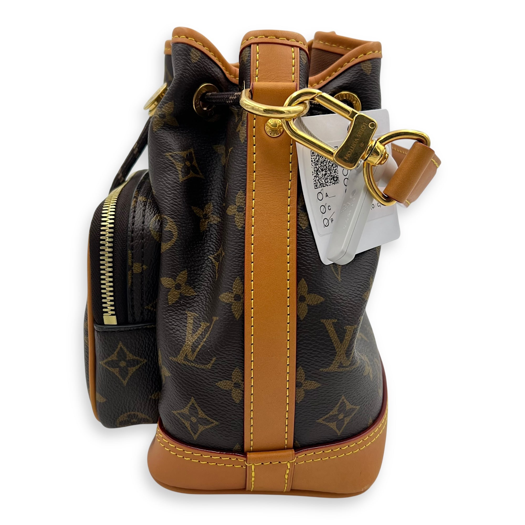Noe Cargo Crossbody Bag Brown in Monogram Coated Canvas, Gold hardware - Image 5