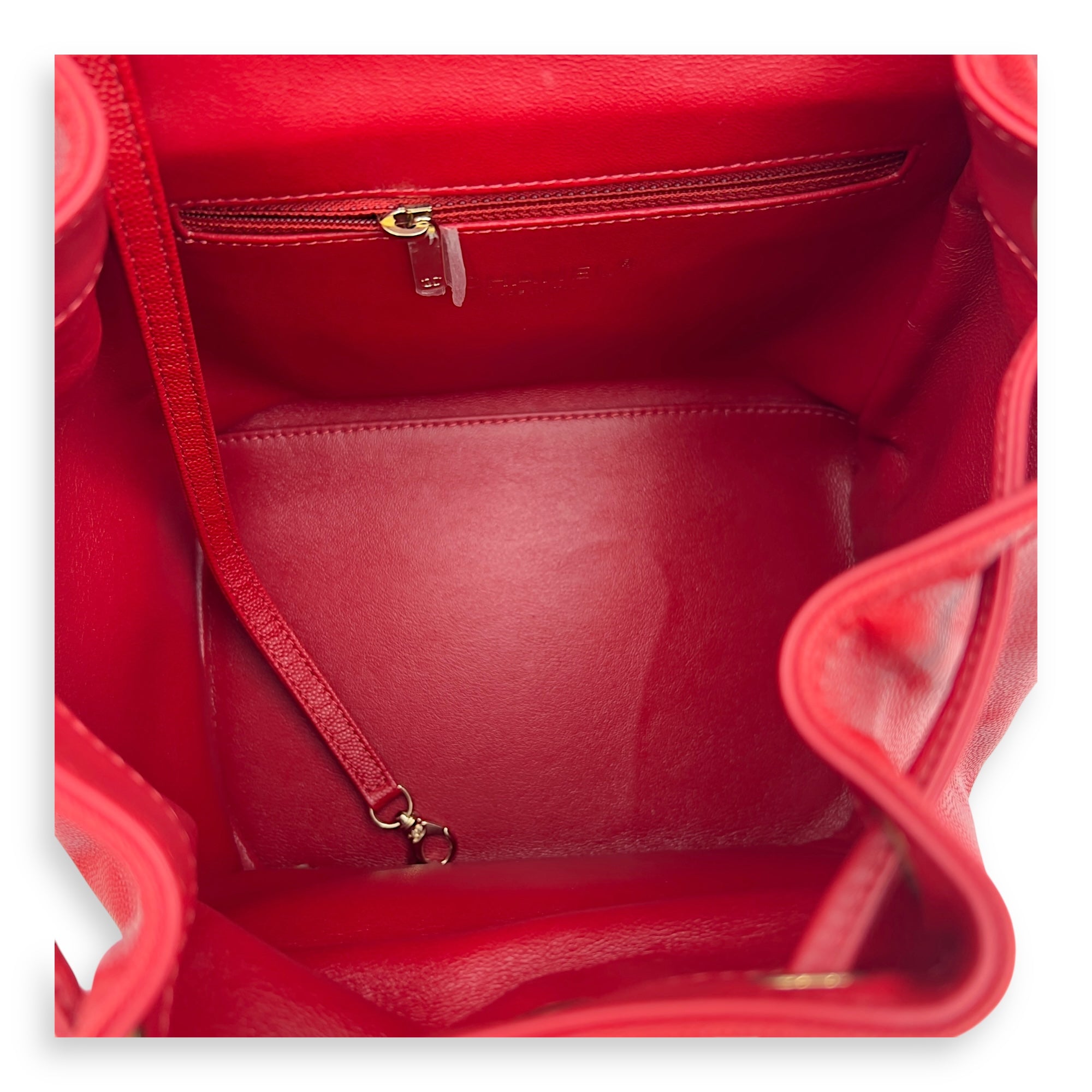 Business Affinity Backpack Red in Caviar Leather, Gold hardware - Image 7