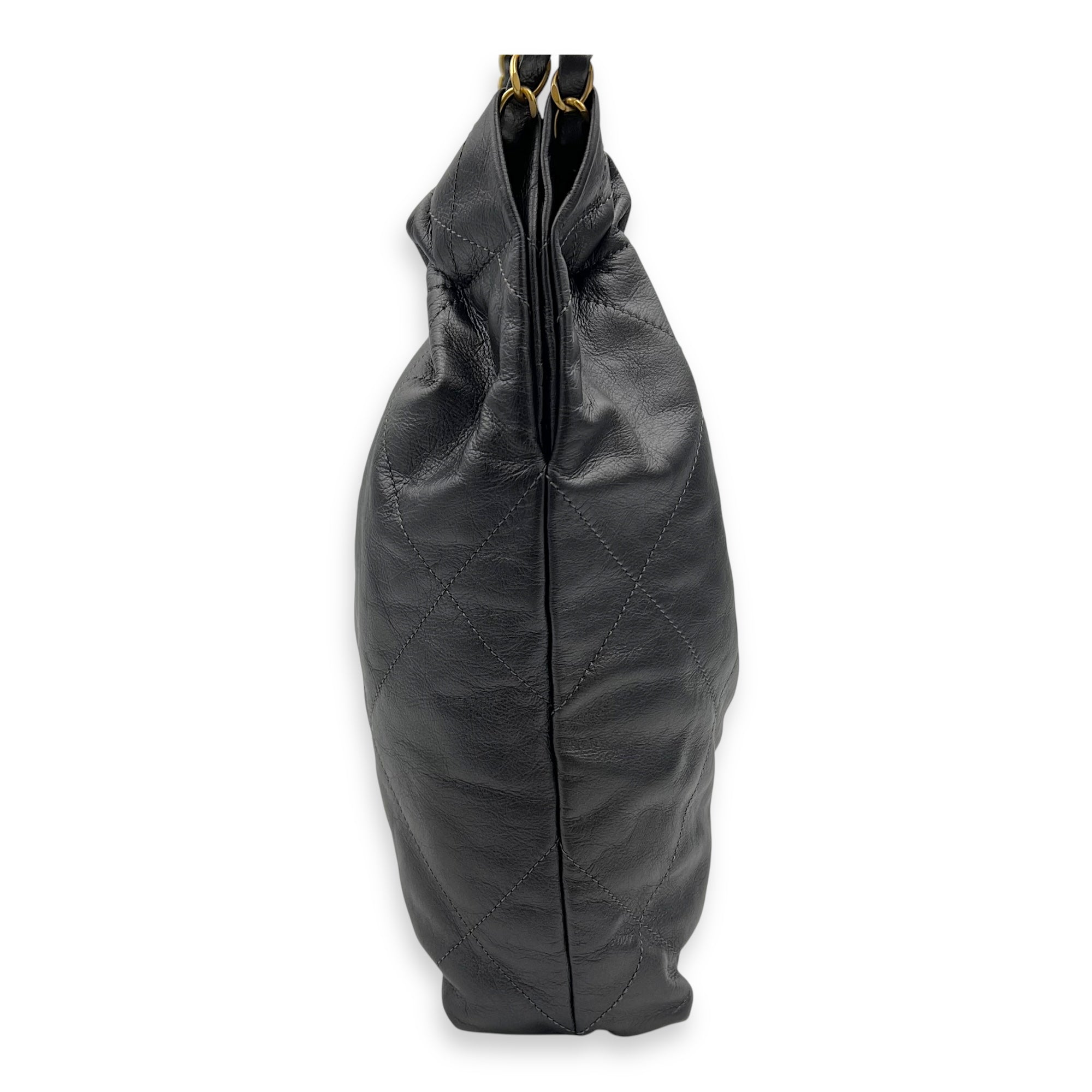 22 Tote Small Grey Tote Bag in Calfskin, Gold hardware - Image 5