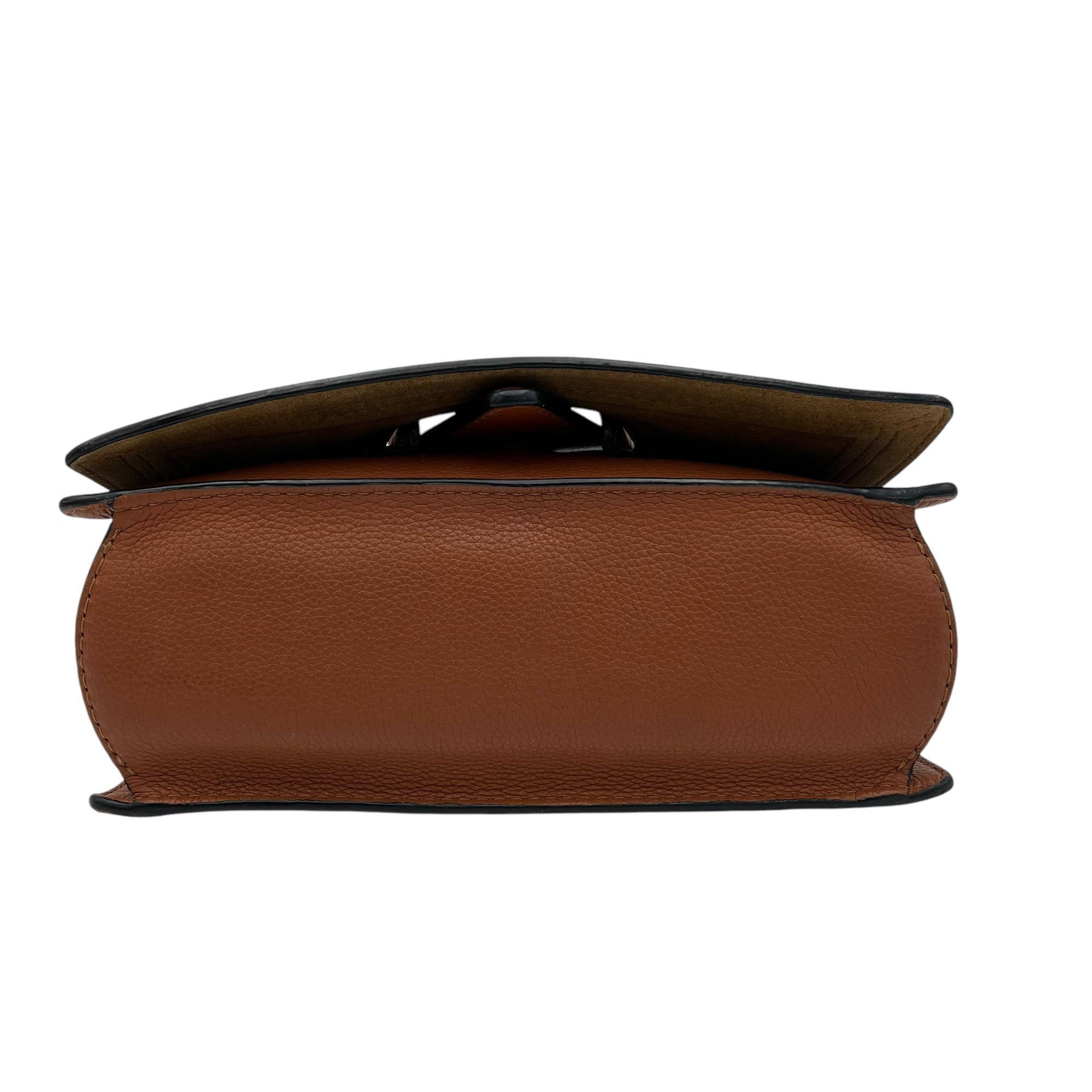 Barcelona Crossbody Bag Brown in Calfskin, Gold hardware - Image 6