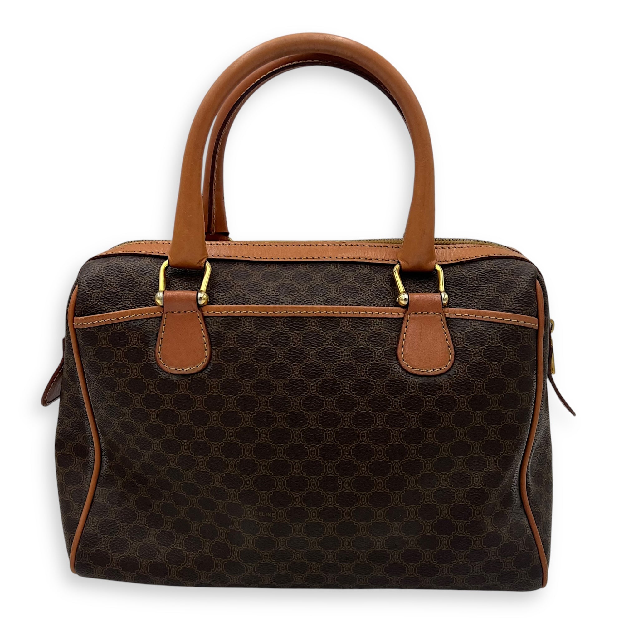 Macadam Top Handle Bag Brown in Coated Canvas, Gold hardware - Image 3