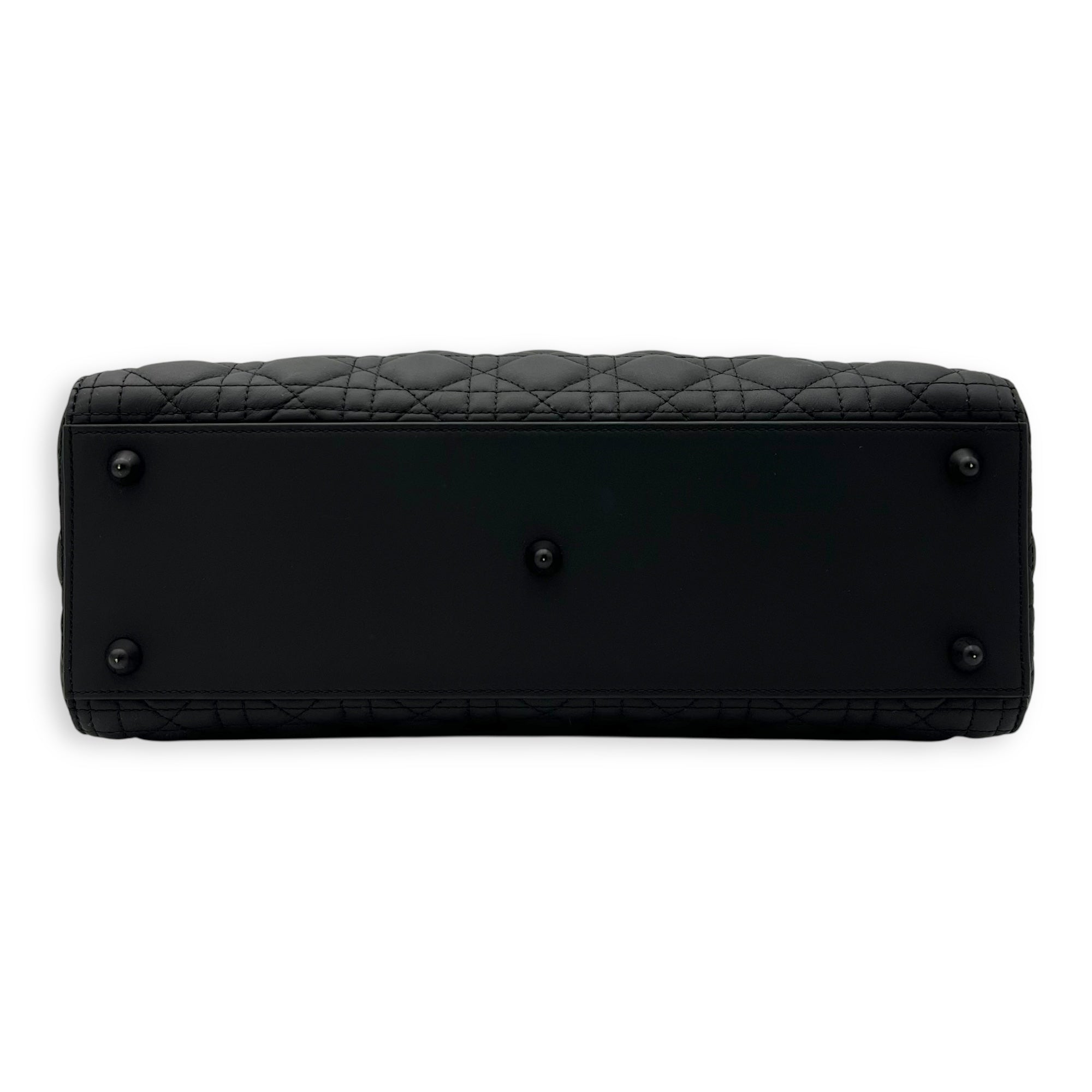 Lady Dior Top Handle Bag Large Ultramatte in Lambskin, Lacquered Metal hardware - Image 6