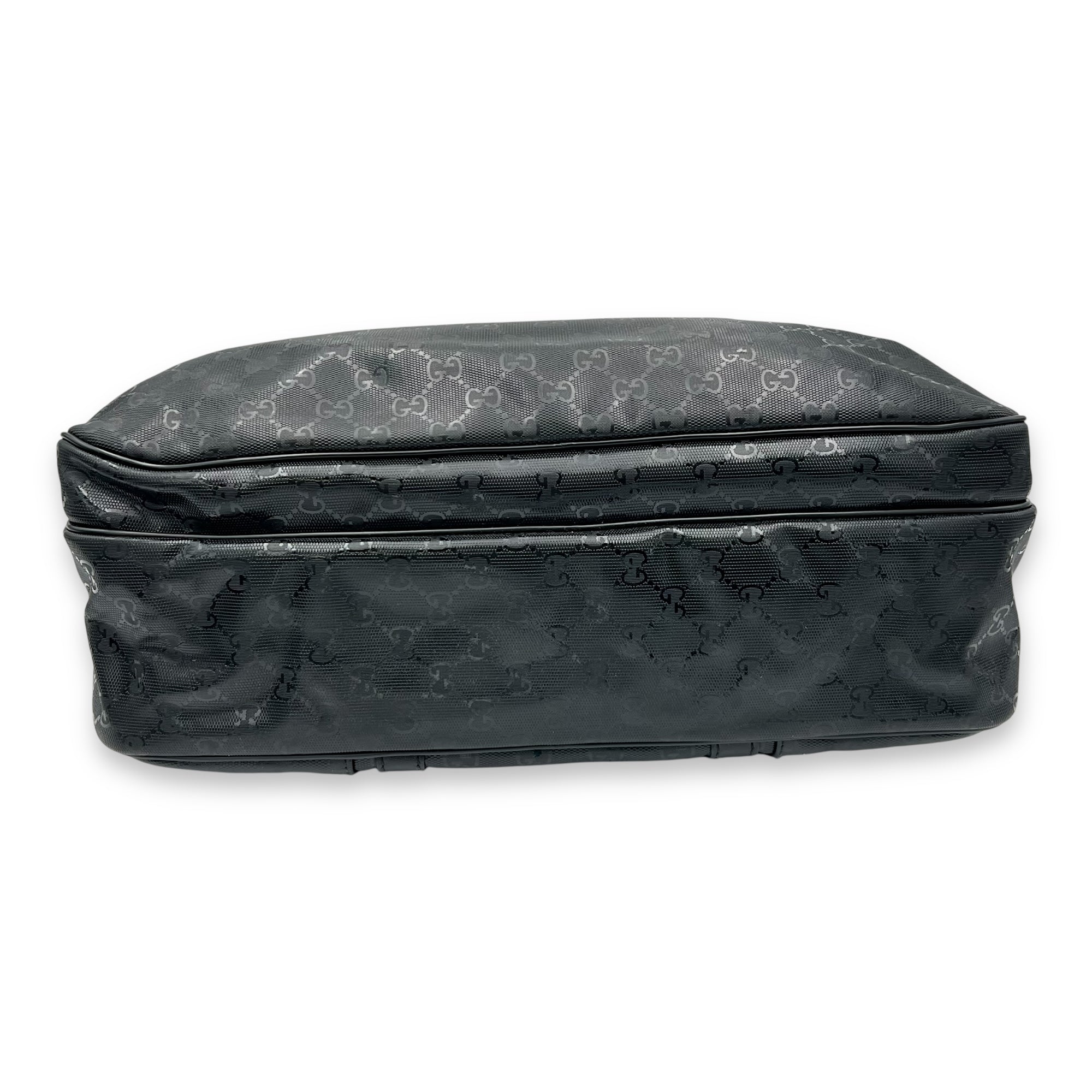 GG Imprime Black Messenger in Coated Canvas, Silver hardware - Image 6