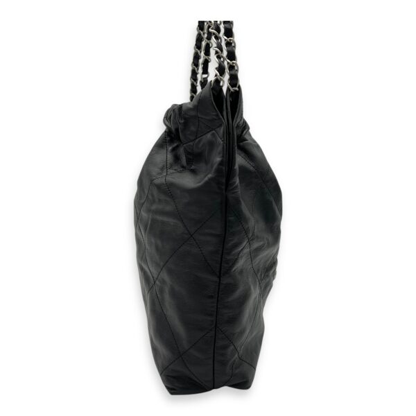 22 Tote Shoulder Bag Small Black in Calfskin, Silver hardware - Image 5