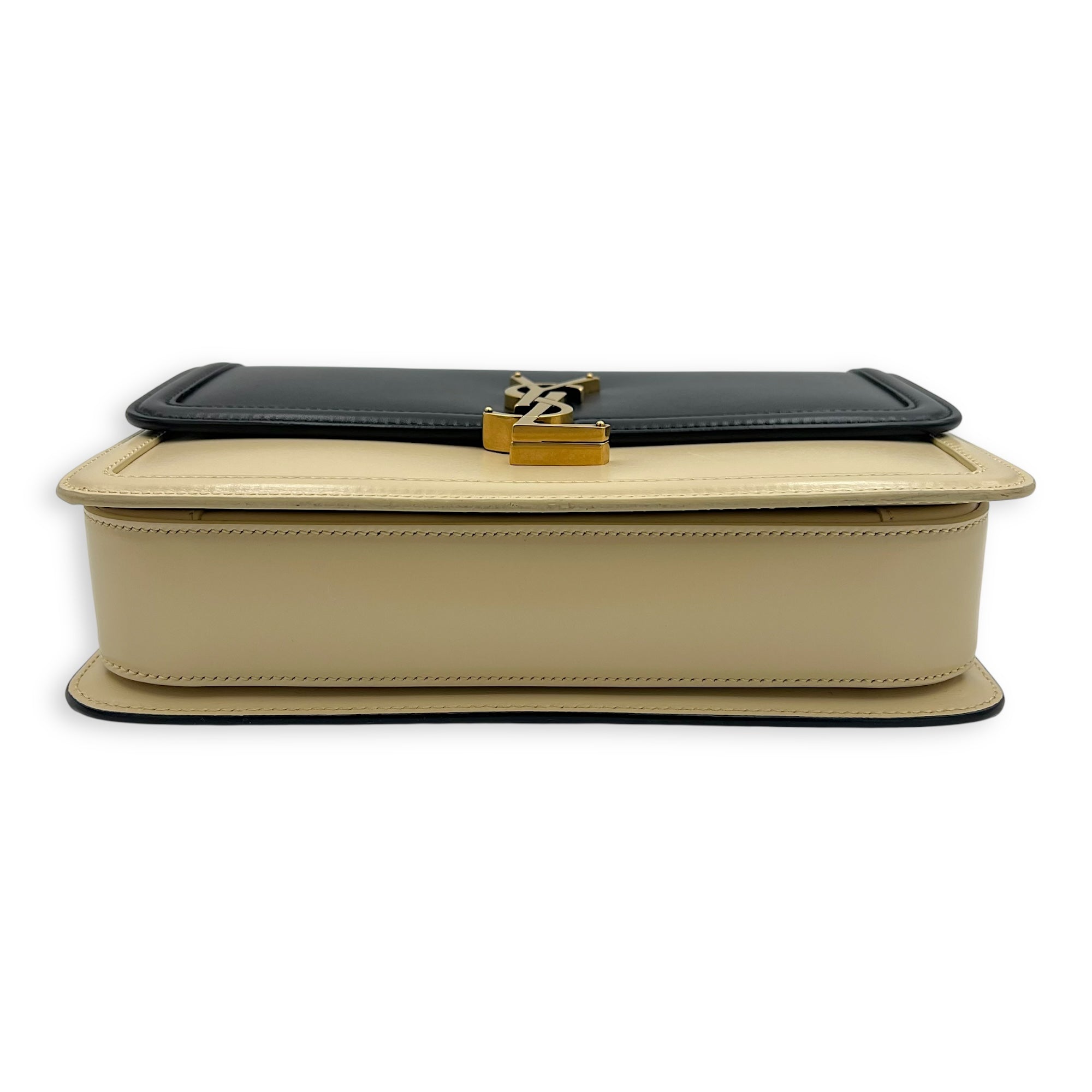 Solferino Shoulder Bag Black & White in Calfskin, Gold hardware - Image 6