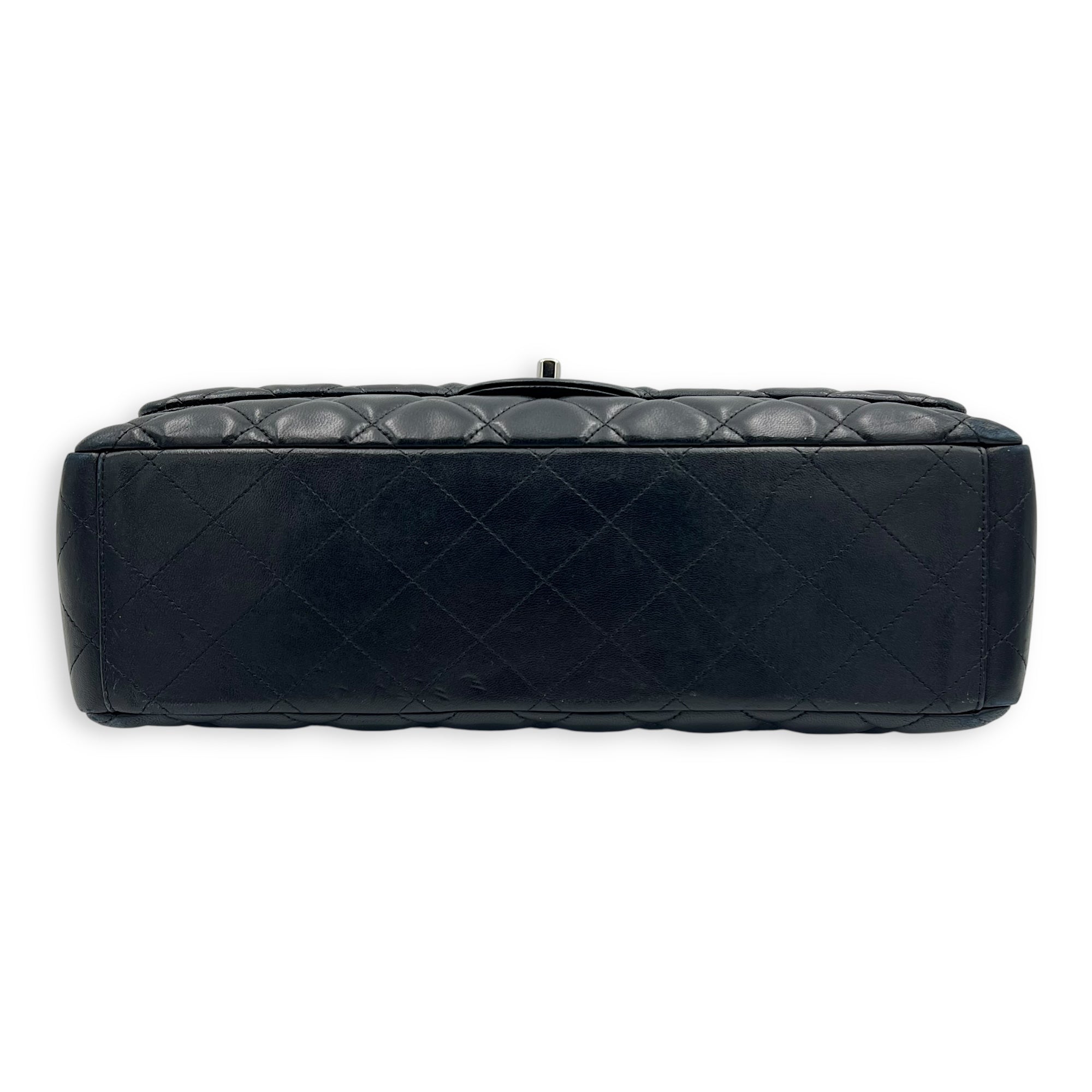 Classic Maxi Black Shoulder Bag in Lambskin, Silver hardware - Image 6