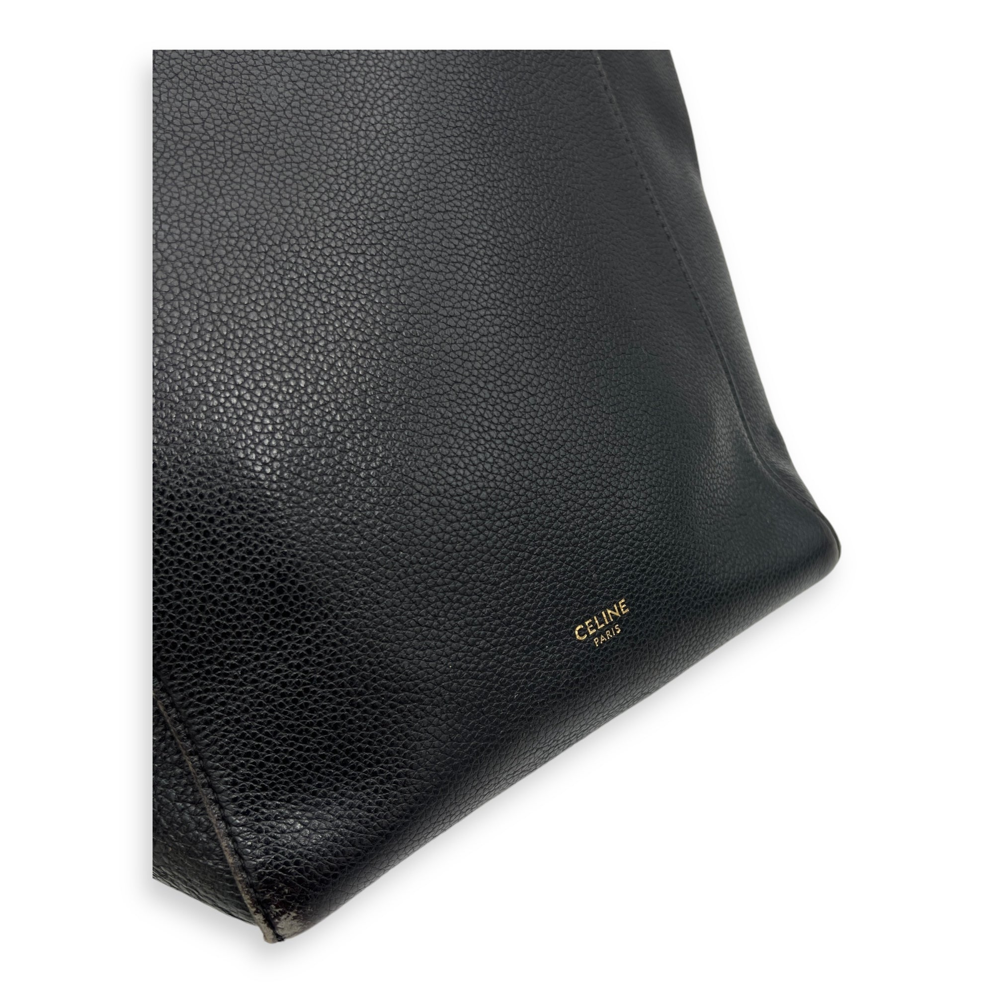 Sangle Small Black Bucket Bag in Calfskin, Gold hardware - Image 7