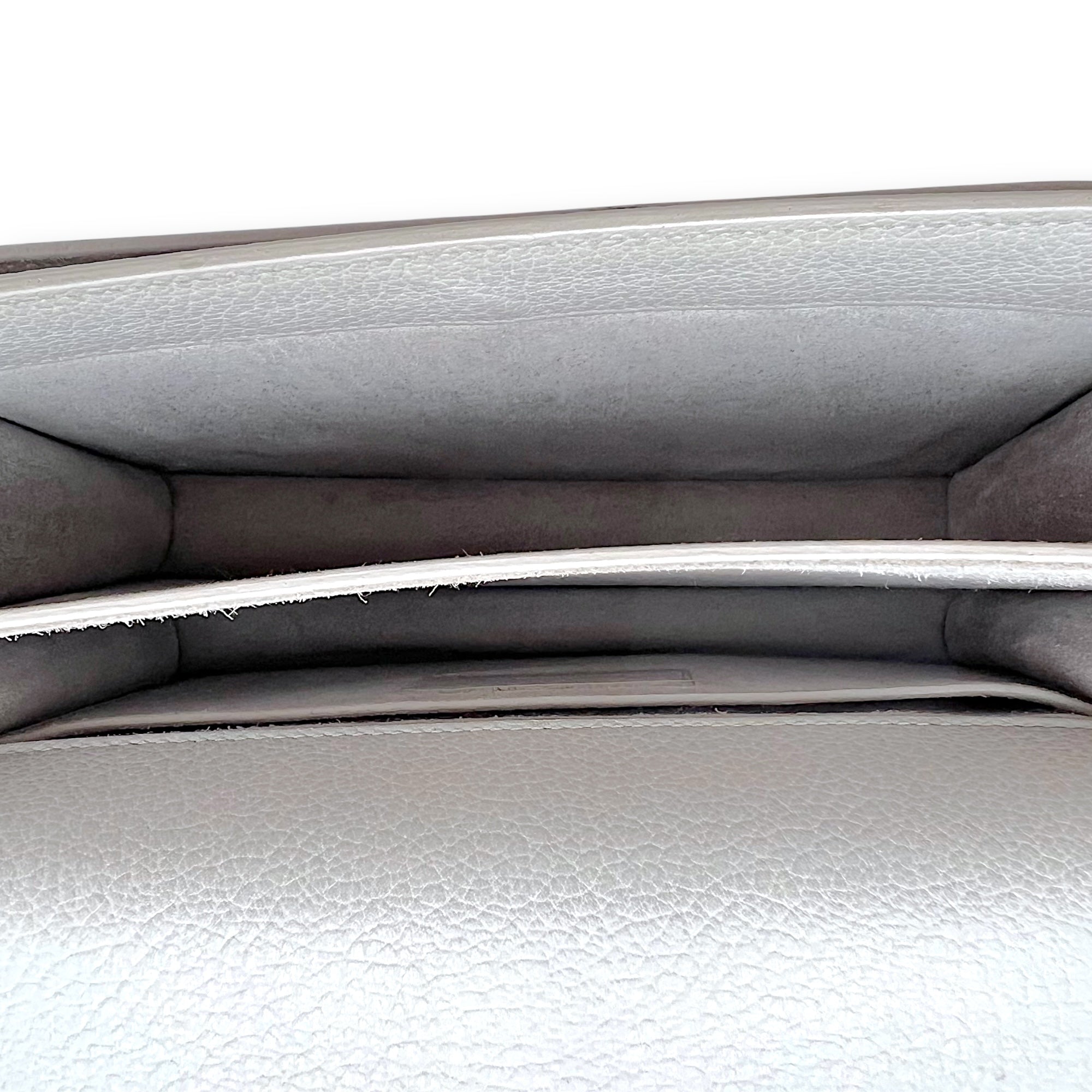 Sunset Medium Grey Shoulder Bag in Calfskin, Silver hardware - Image 7