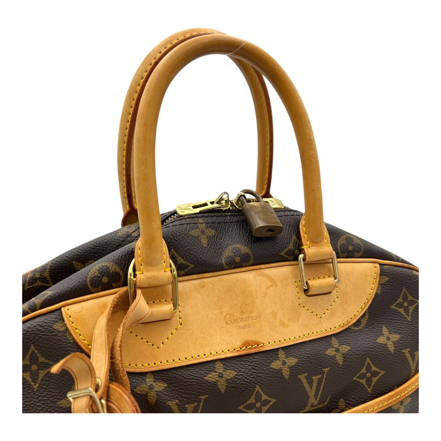 Deauville Top Handle Bag Brown in Monogram Coated Canvas, Gold hardware - Image 7