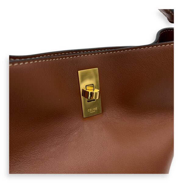 16 Teen Brown Bucket Bag in Calfskin, Gold hardware - Image 8