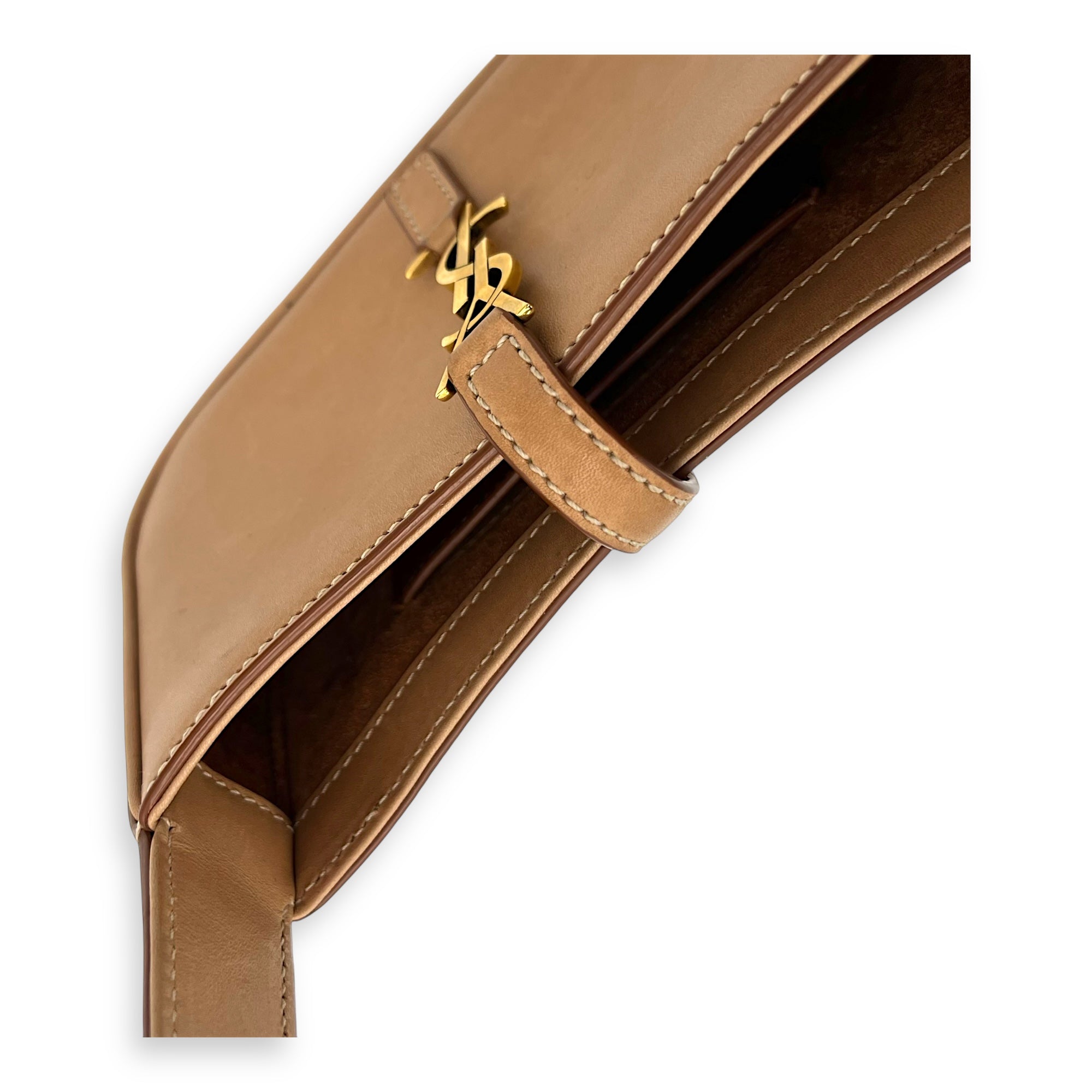 Le 5 A 7 Top Handle Bag Brown in Calfskin, Gold hardware - Image 8