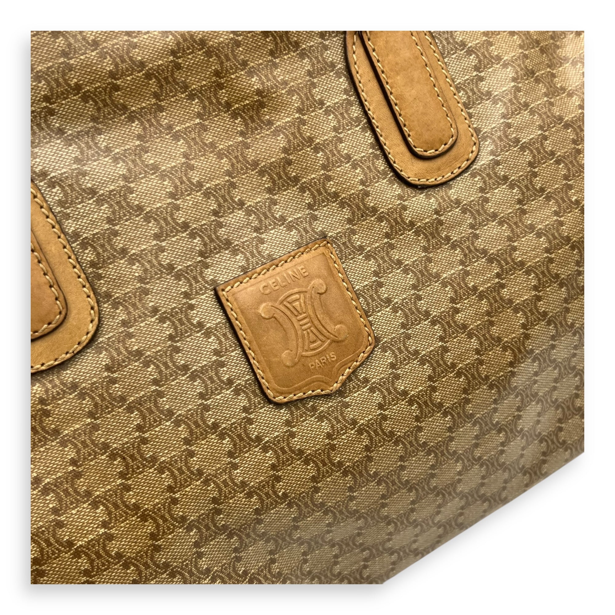 Macadam Top Handle Bag Beige in Coated Canvas, Gold hardware - Image 8