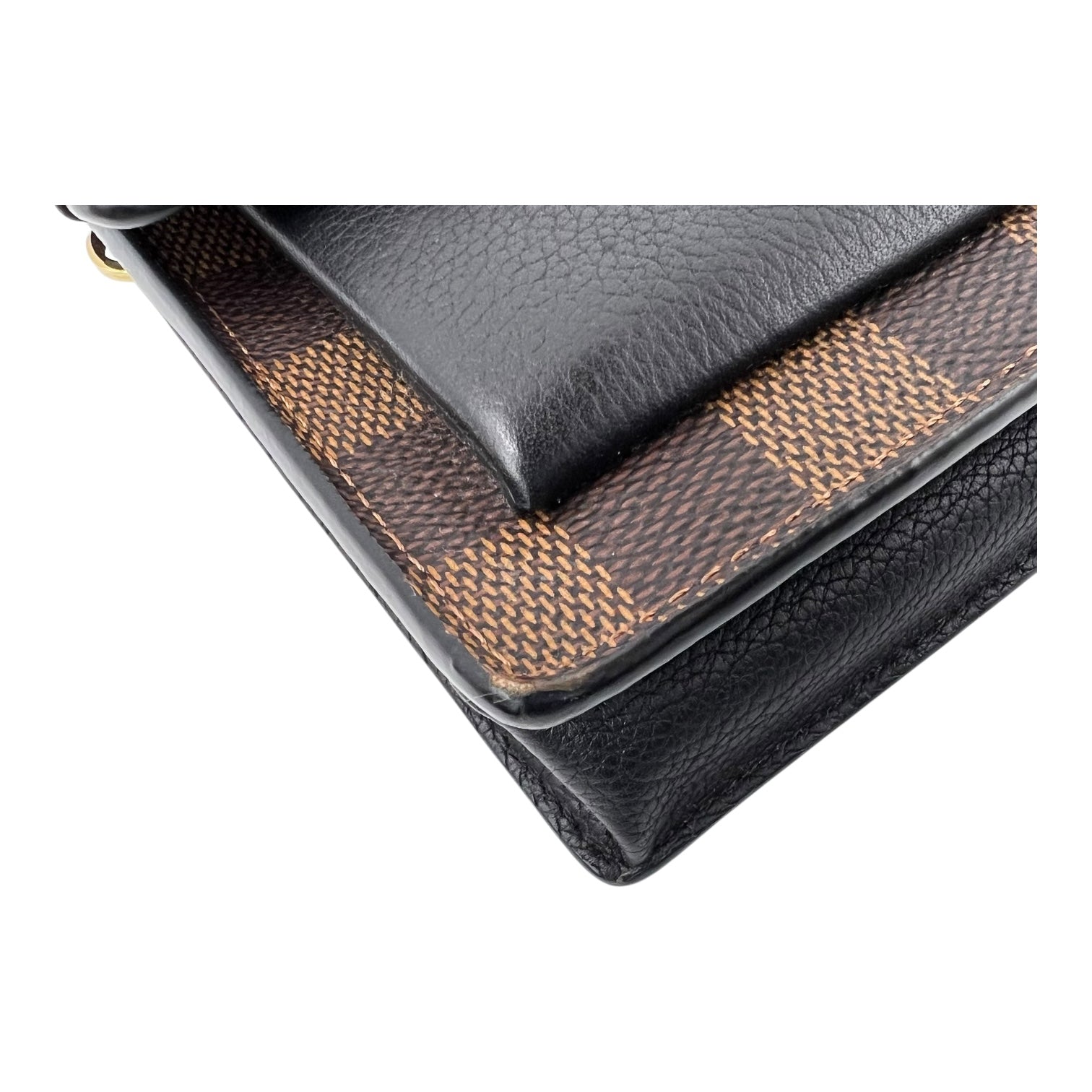Vavin Wallet On Chain Damier Ebene in Coated Canvas, Gold hardware - Image 8