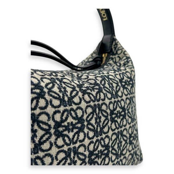 Cubi Top Handle Bag Blue in Jacquard, Gold hardware - Image 8