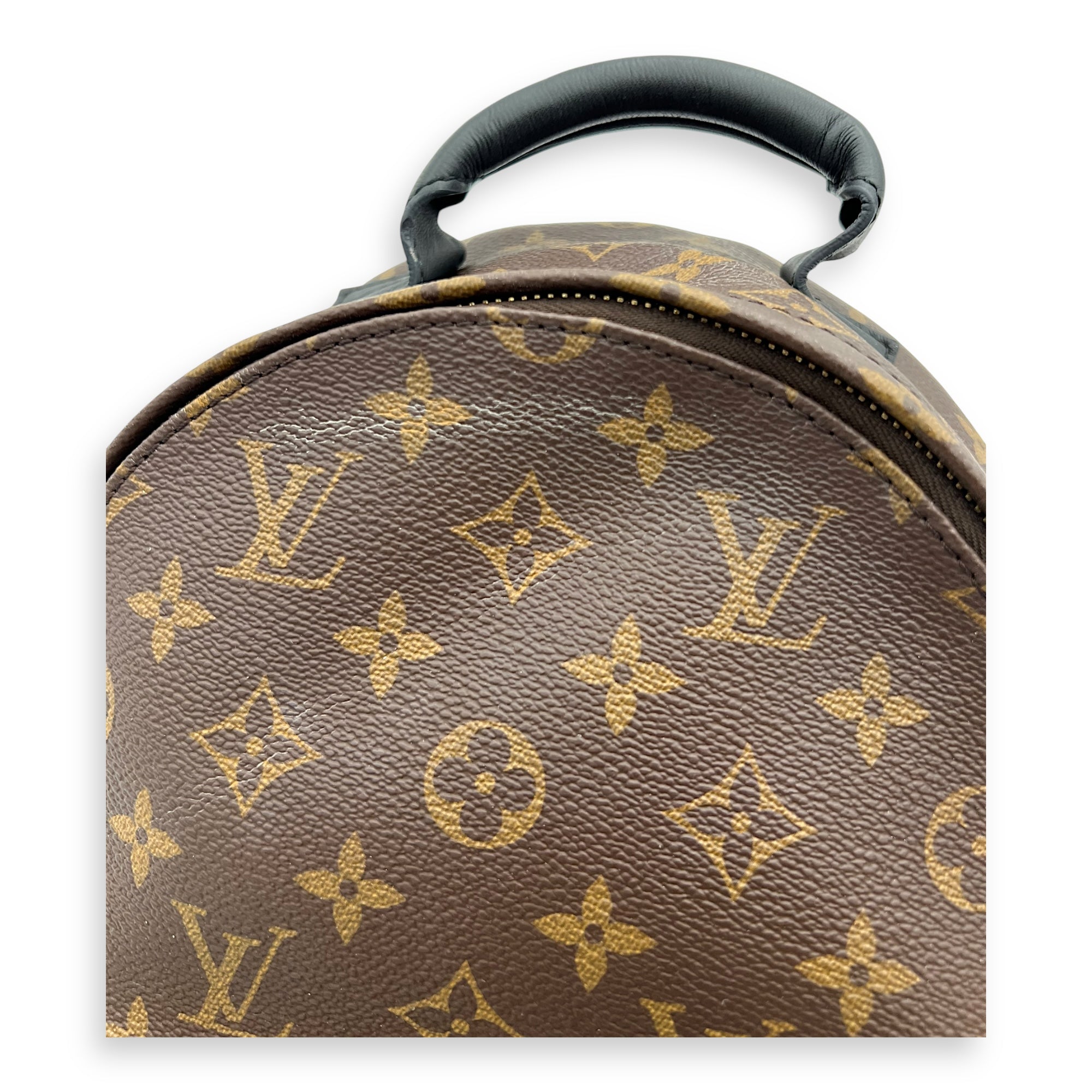 Palm Springs PM Brown Backpack in Monogram Coated Canvas, Gold hardware - Image 9