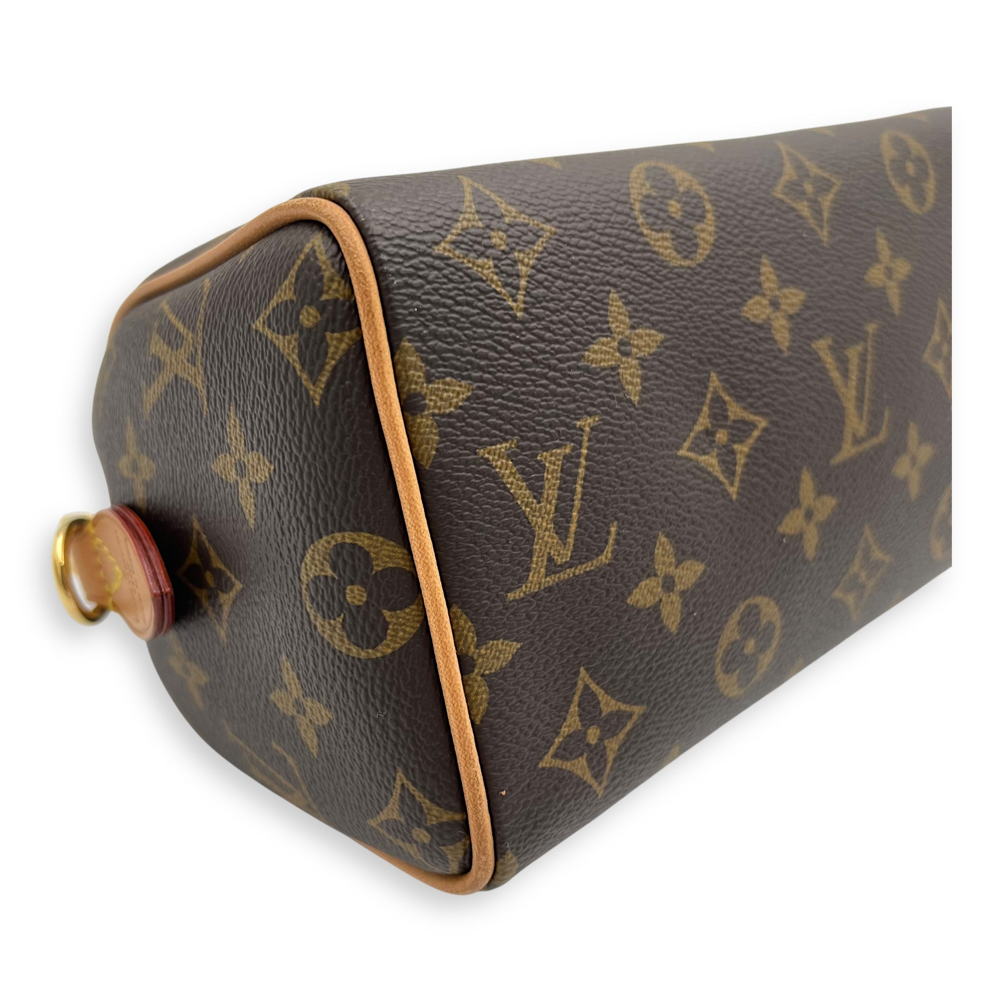 Speedy Bandouliere 20 Brown Top Handle Bag in Monogram Coated Canvas, Gold hardware - Image 6