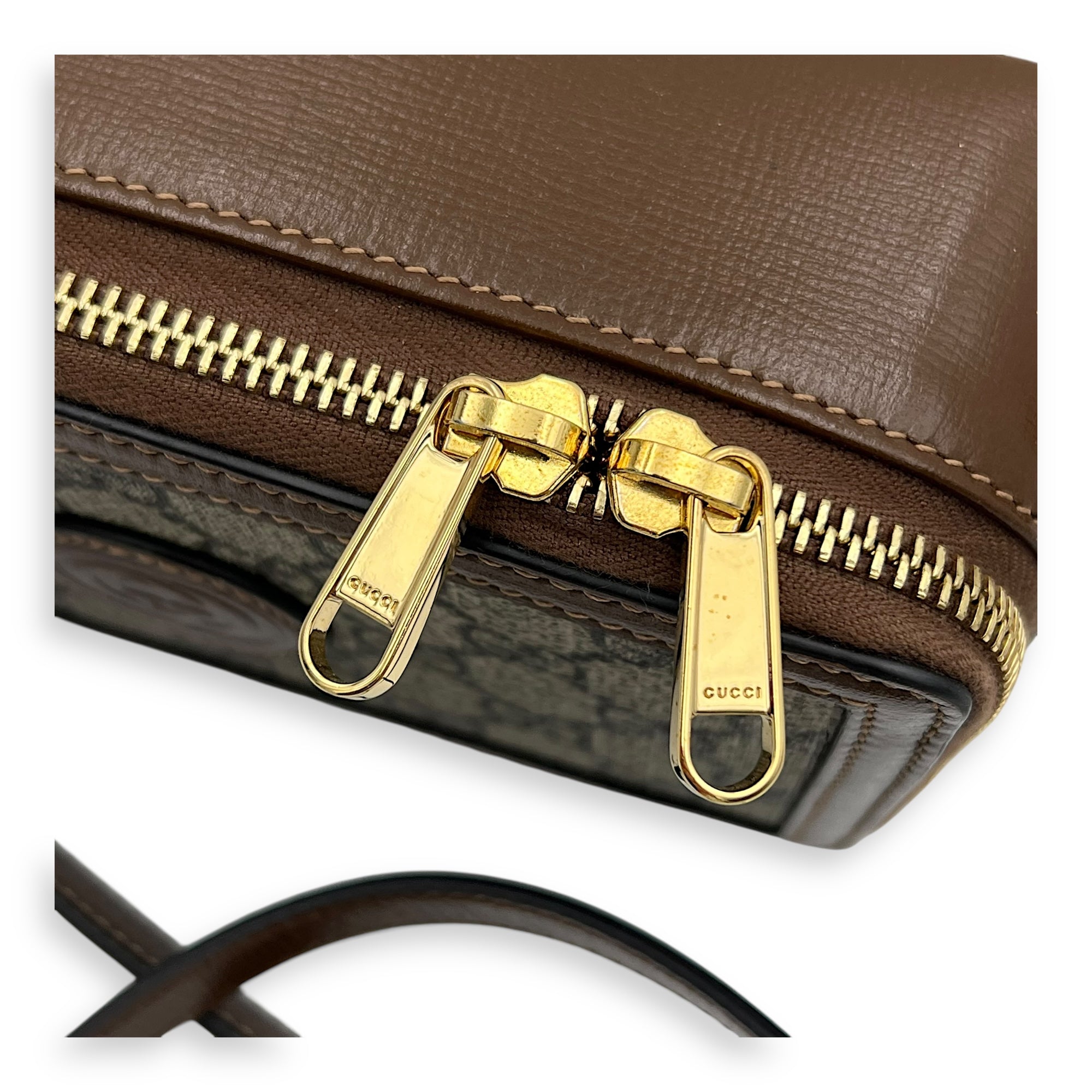 GG Crossbody Bag Brown in Coated Canvas, Gold hardware - Image 10