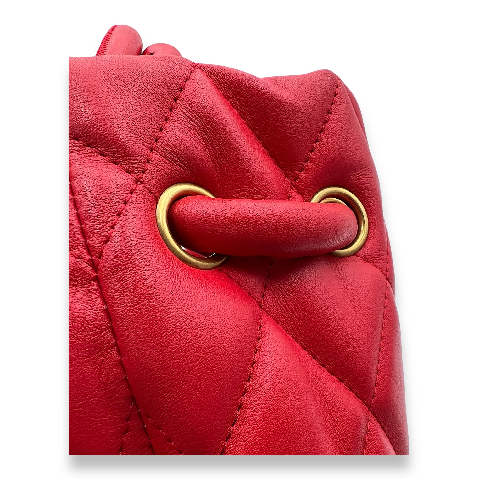 Quilted B Shoulder bag in Calfskin, Brushed Gold Hardware - Image 9