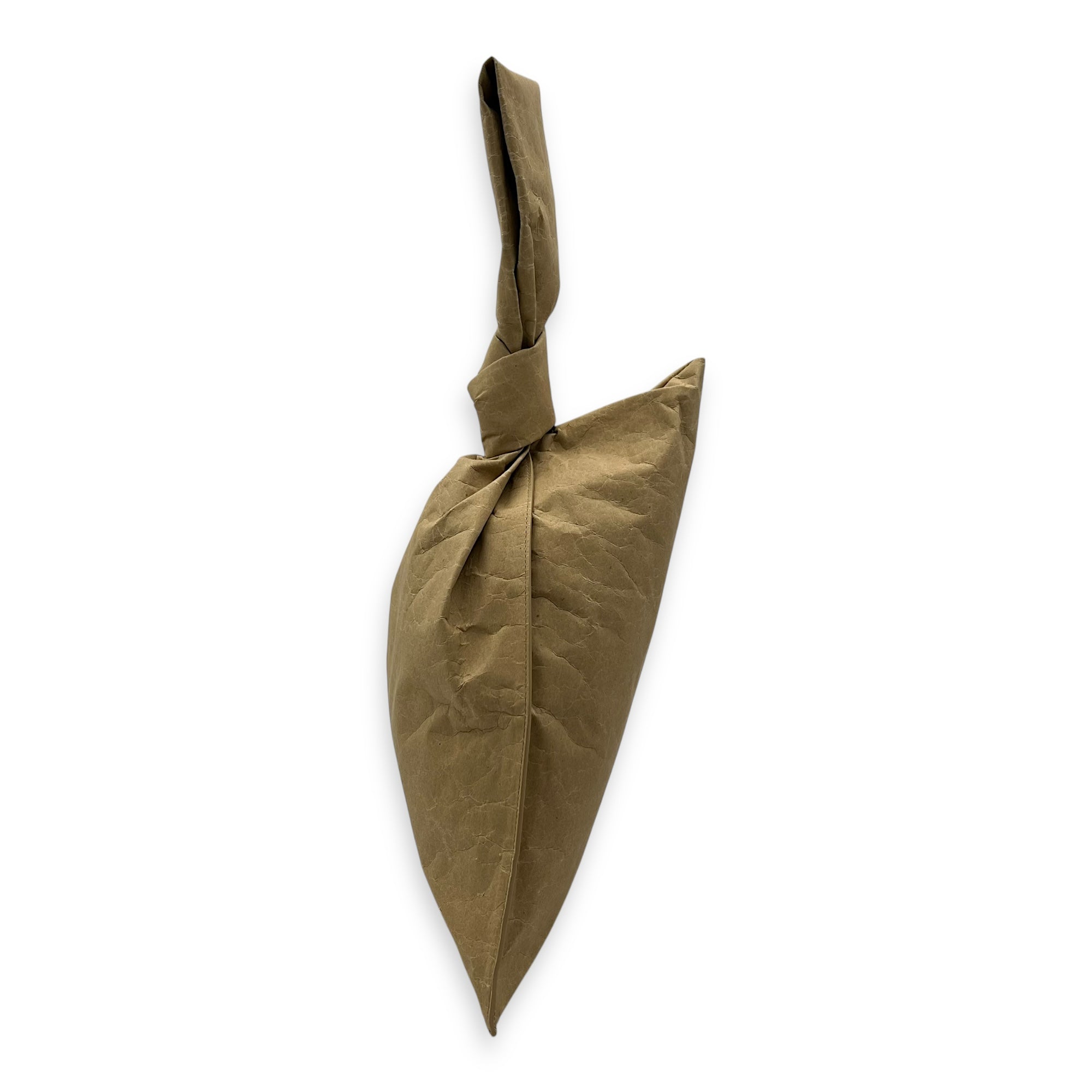 Twist Brown Top Handle Bag in Mixed Material, Silver hardware - Image 4