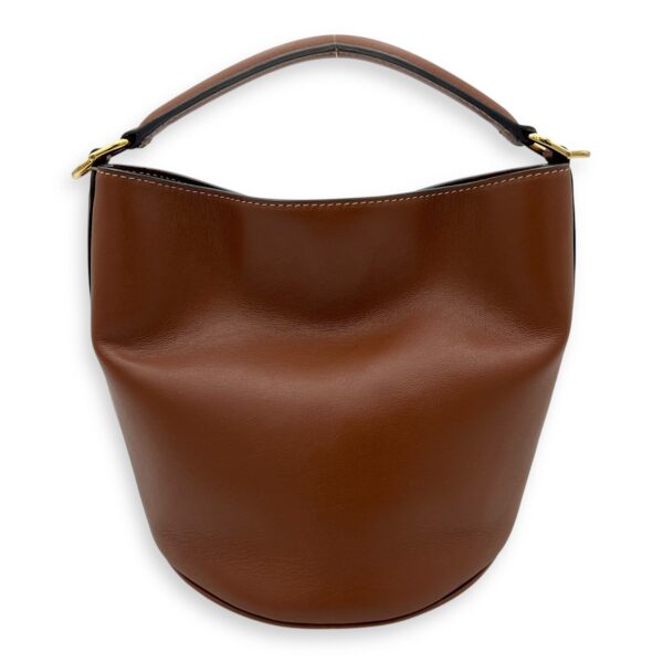 16 Teen Brown Bucket Bag in Calfskin, Gold hardware - Image 3