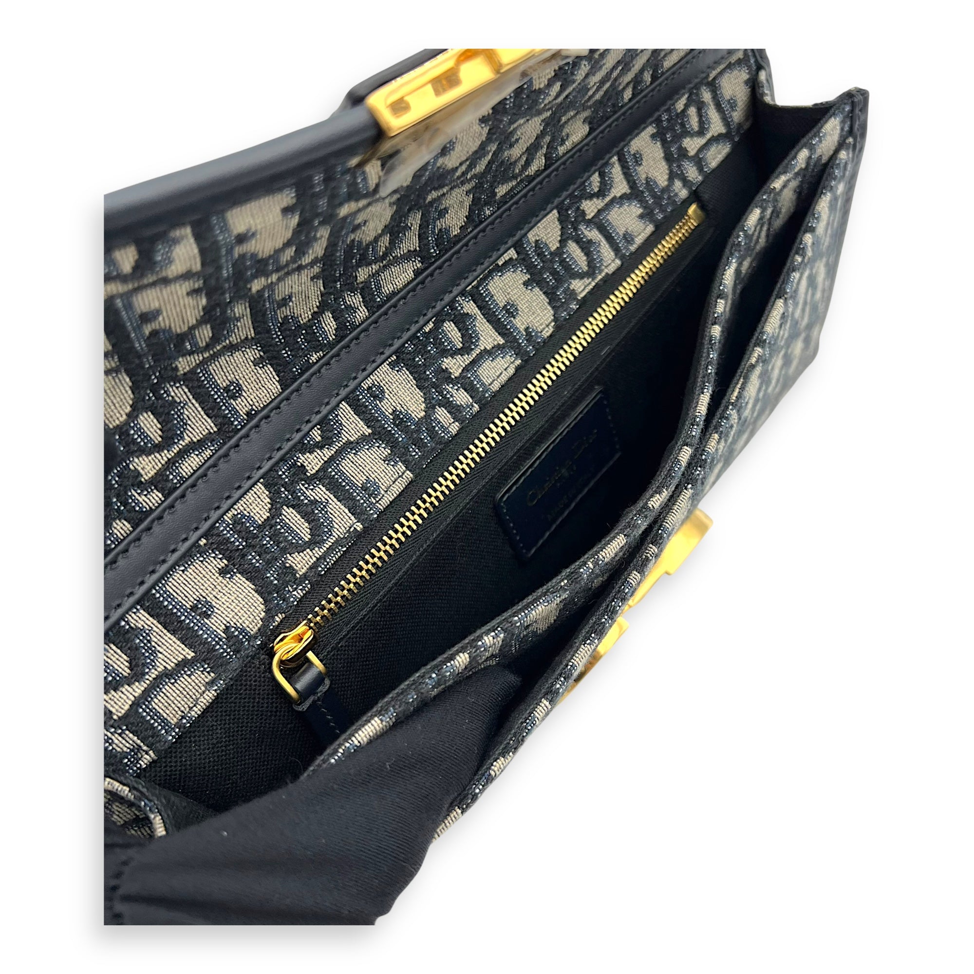 Montaigne Crossbody Bag Medium Blue in Canvas, Gold hardware - Image 9