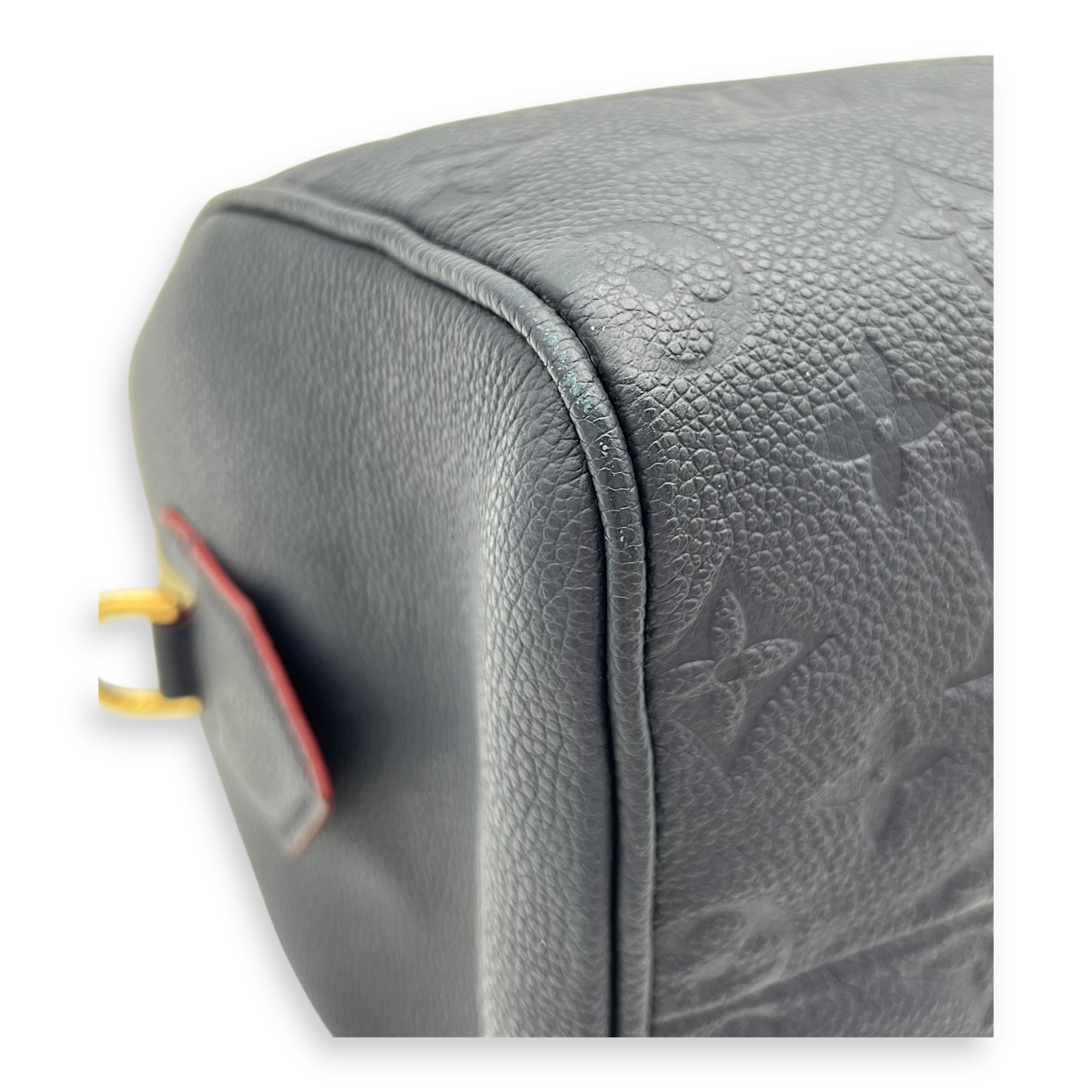 Speedy Bandouliere Top Handle Bag 25 Blue in Empreinte Leather, Gold hardware - Image 11