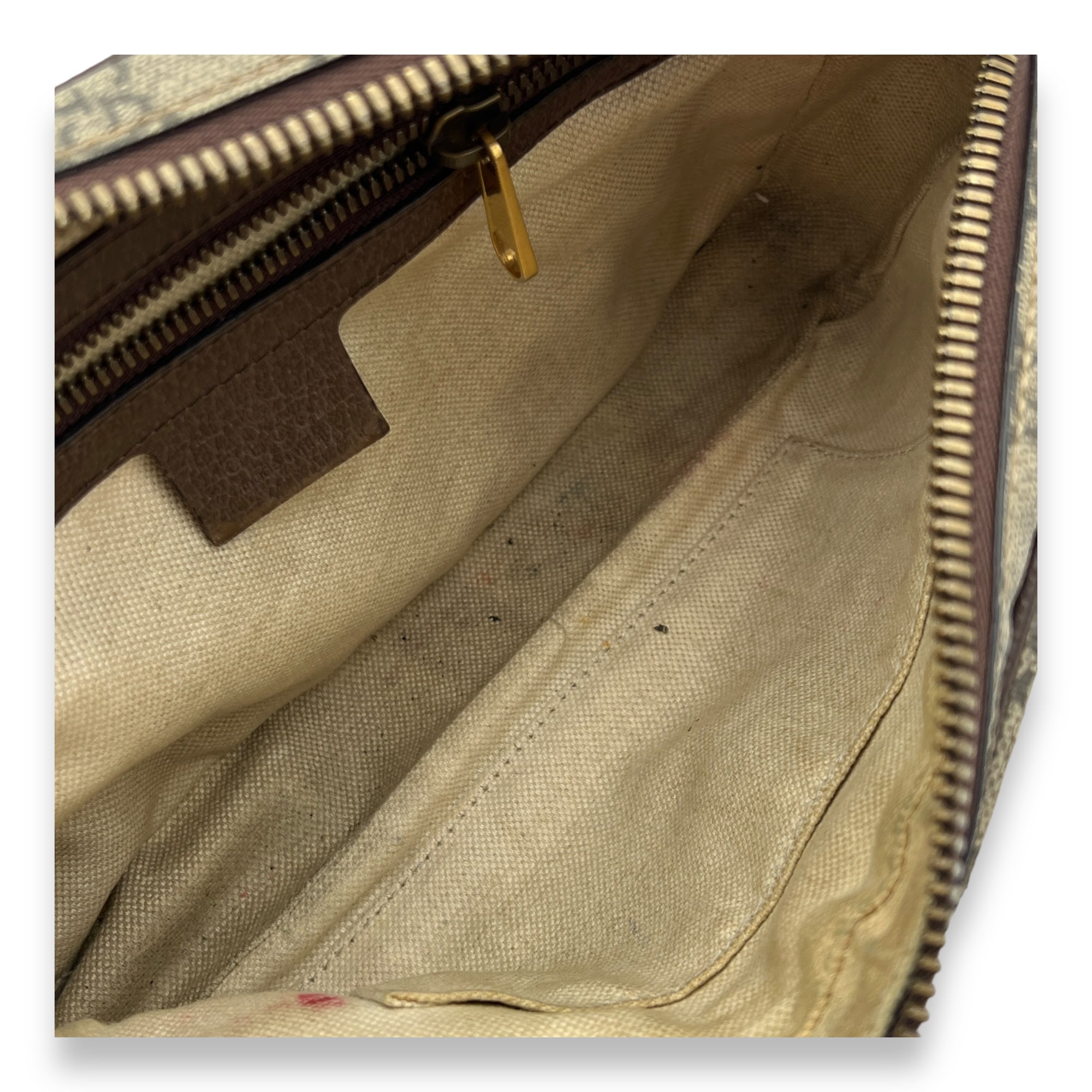 Ophidia Crossbody Bag Brown in Coated Canvas, Gold hardware - Image 8