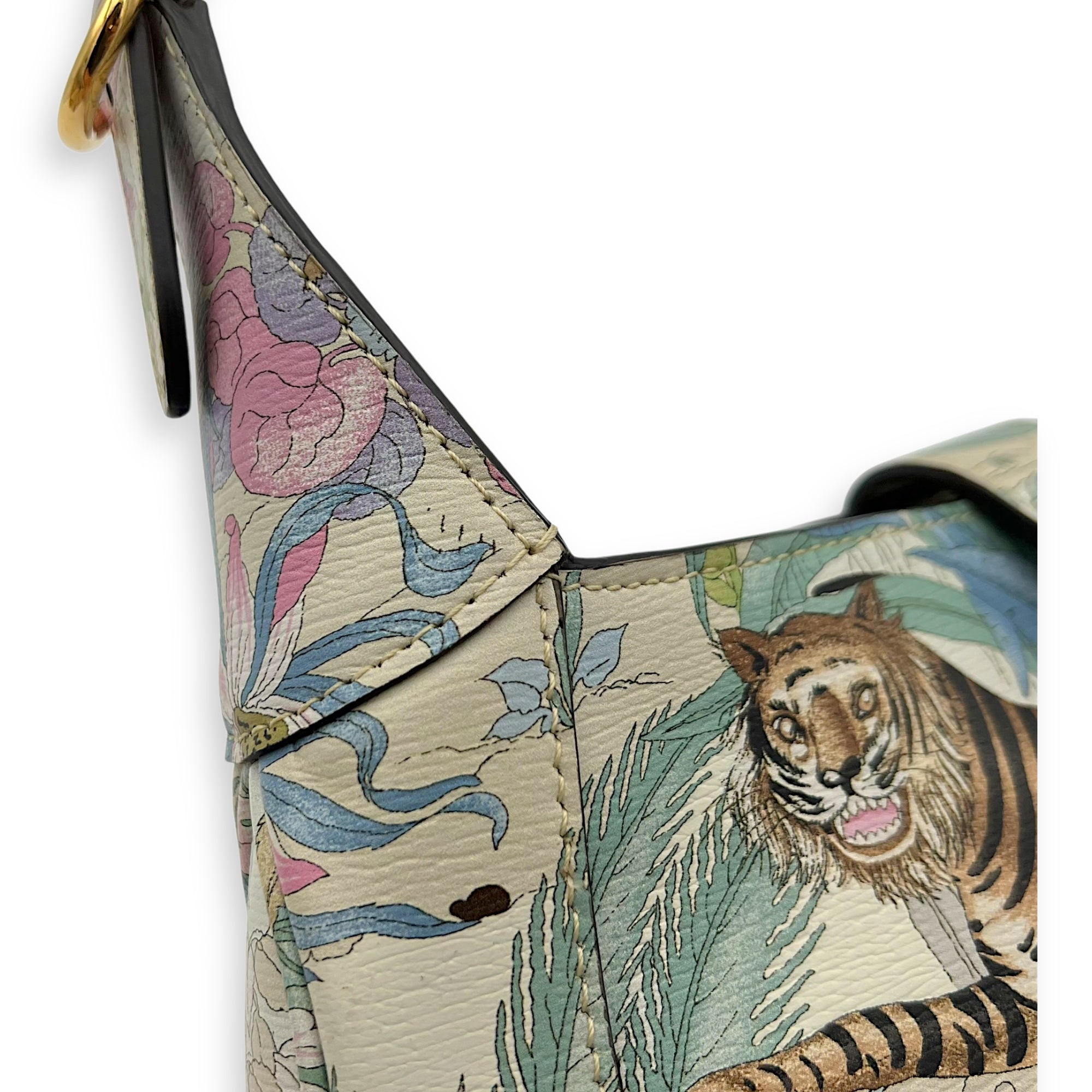 Jackie 1961 Small Multi-colour Shoulder Bag in Calfskin, Gold hardware - Image 10