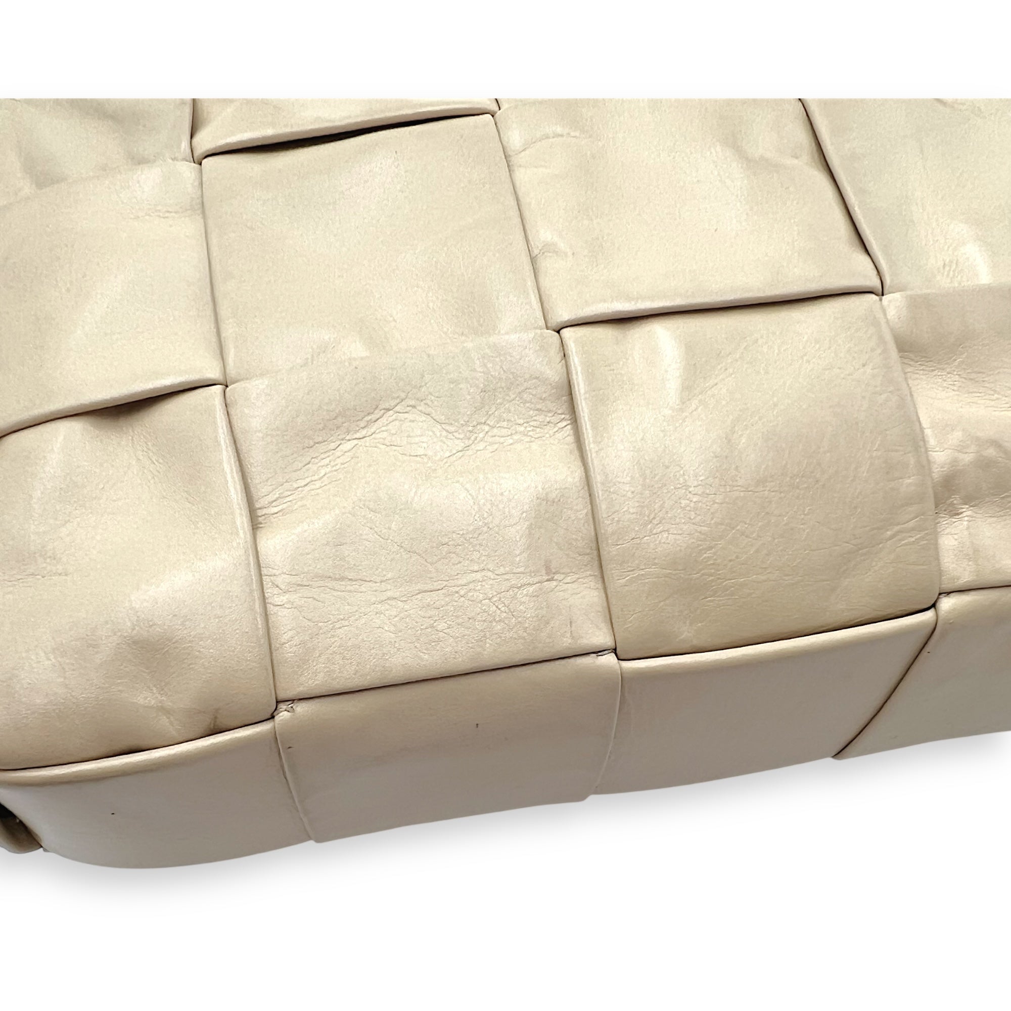 Cassette Crossbody Bag Beige in Calfskin, Silver hardware - Image 10