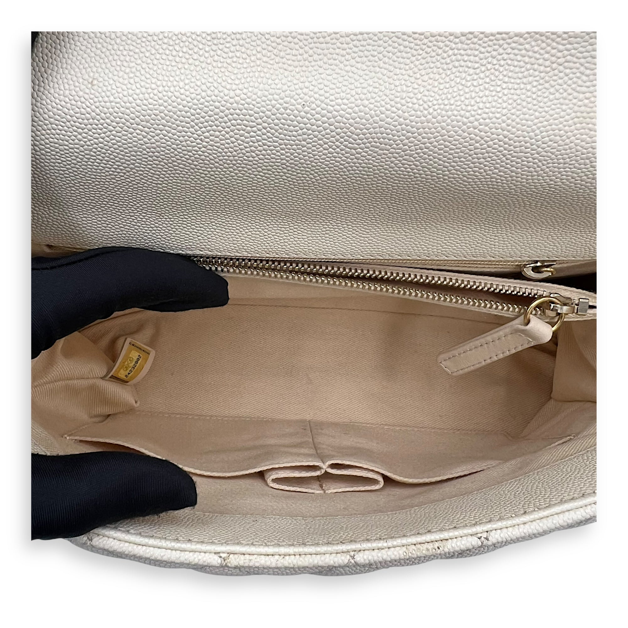 Coco Medium Top handle bag in Caviar leather, Gold Hardware - Image 6