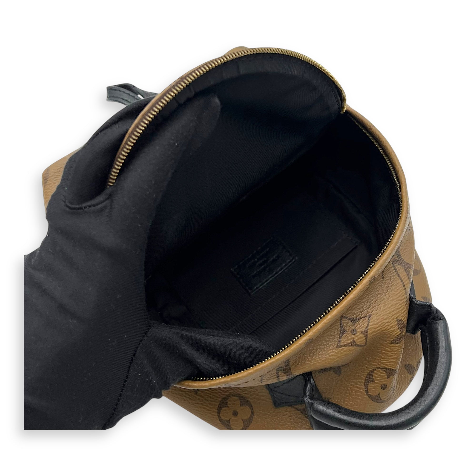 Palm Springs Mini Brown Backpack in Monogram Coated Canvas, Gold hardware - Image 10