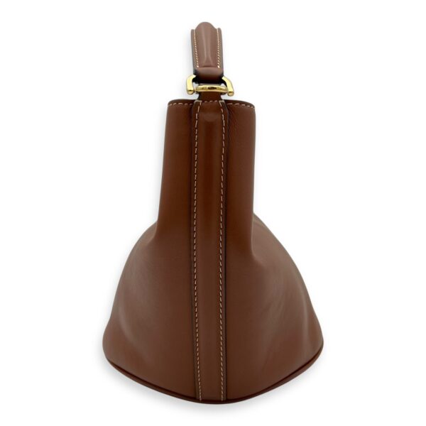 16 Teen Brown Bucket Bag in Calfskin, Gold hardware - Image 4