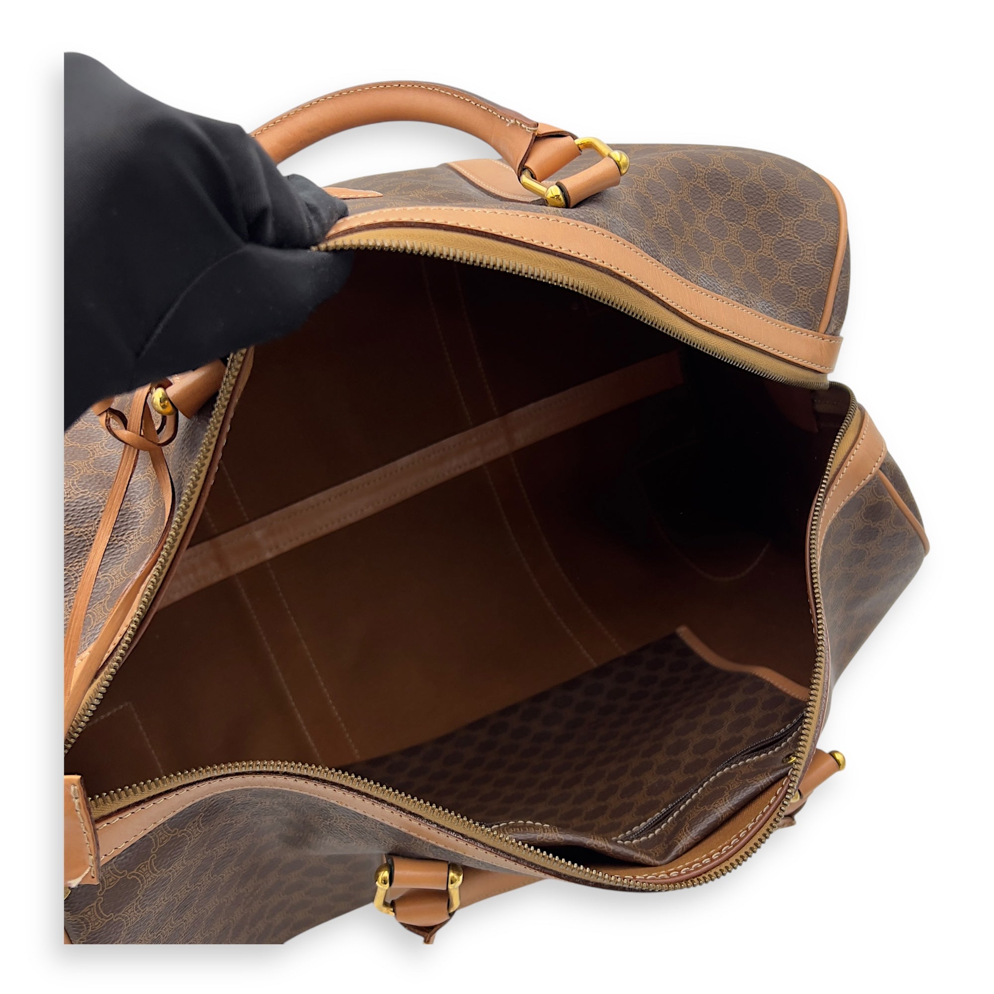 Macadam Duffle Bag Brown in Coated Canvas, Gold hardware - Image 10