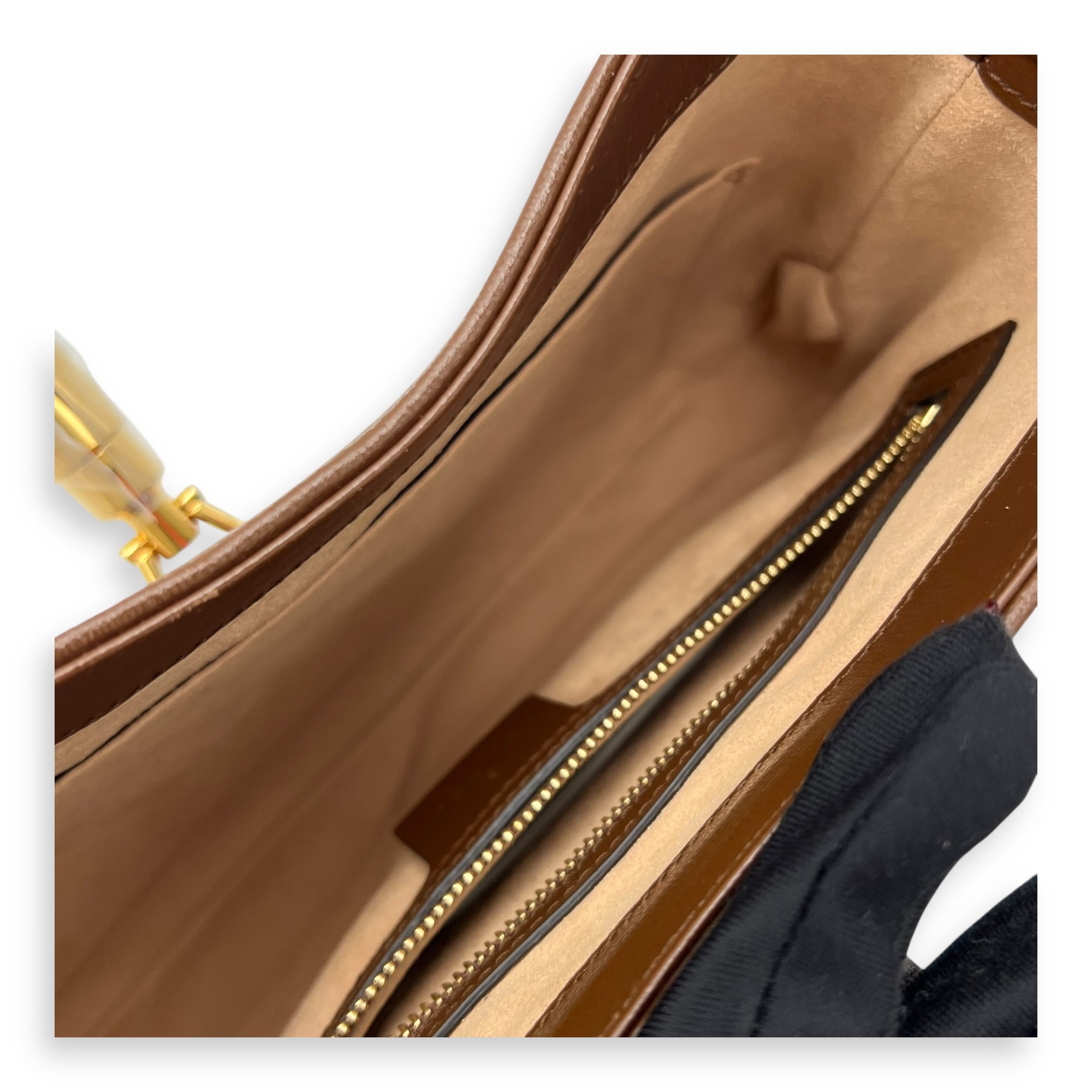 Jackie 1961 Top Handle Bag Brown in Coated Canvas, Gold hardware - Image 10