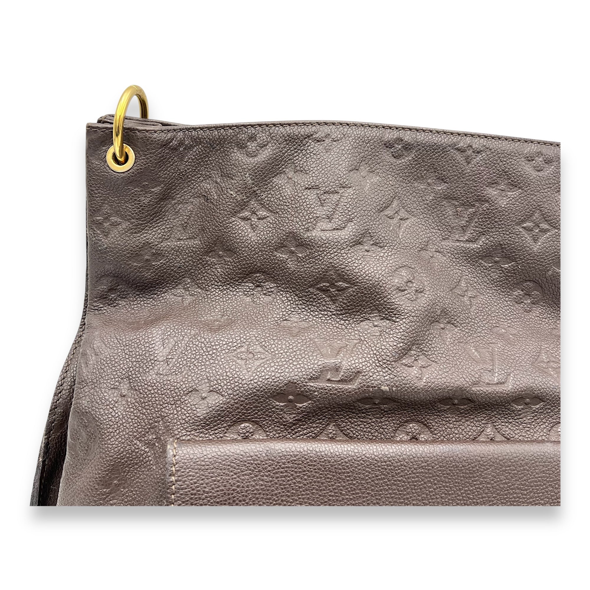 Metis Shoulder Bag Hobo Brown in Empreinte Leather, Gold hardware - Image 10