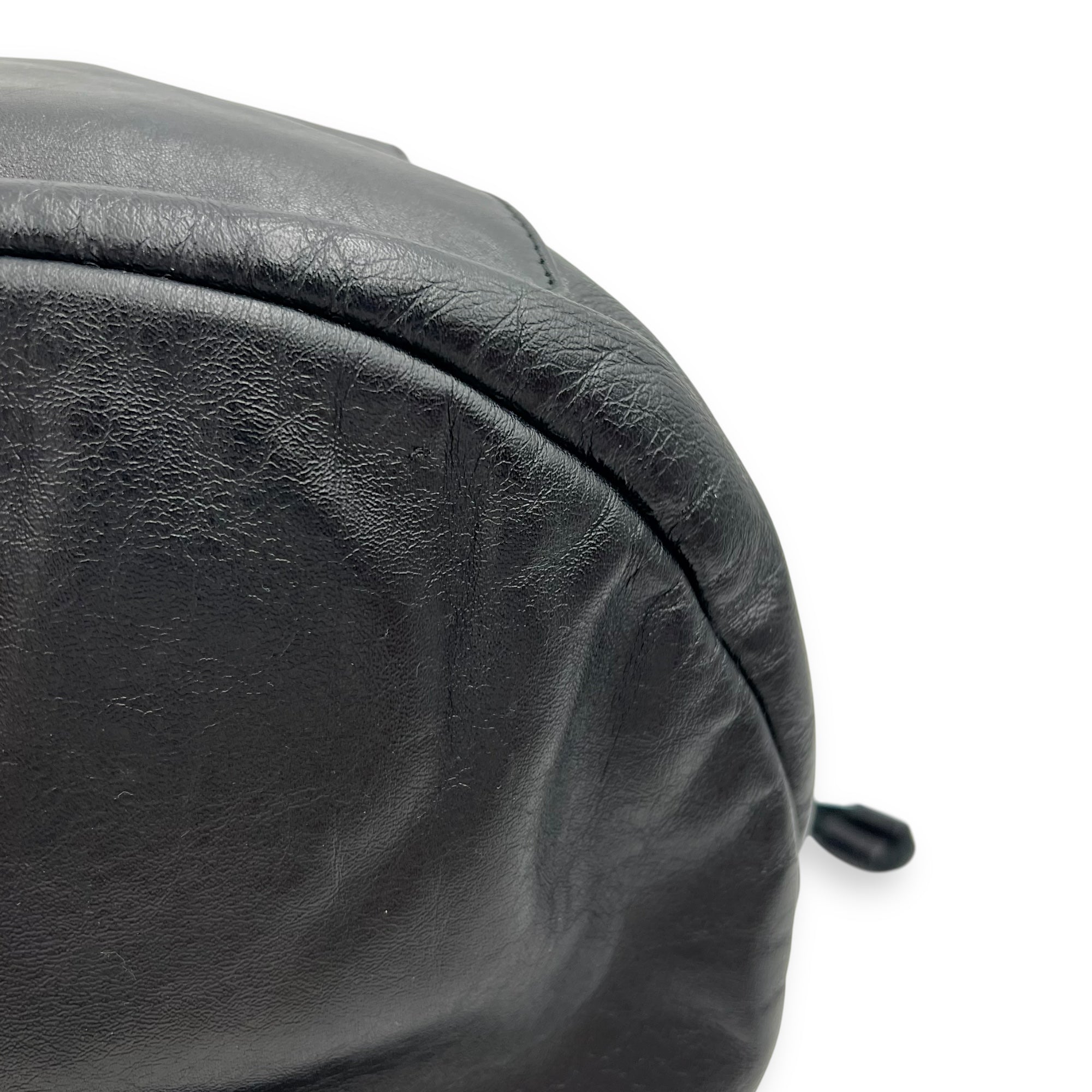 Logo Backpack Black in Calfskin, Silver hardware - Image 11