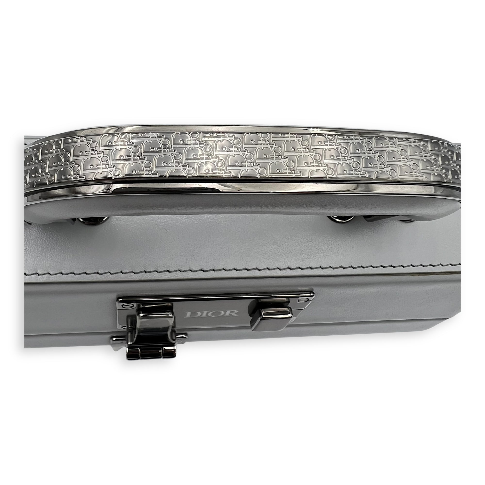 Kenny Scharf Vanity Top Handle Bag Grey in Calfskin, Silver hardware - Image 12
