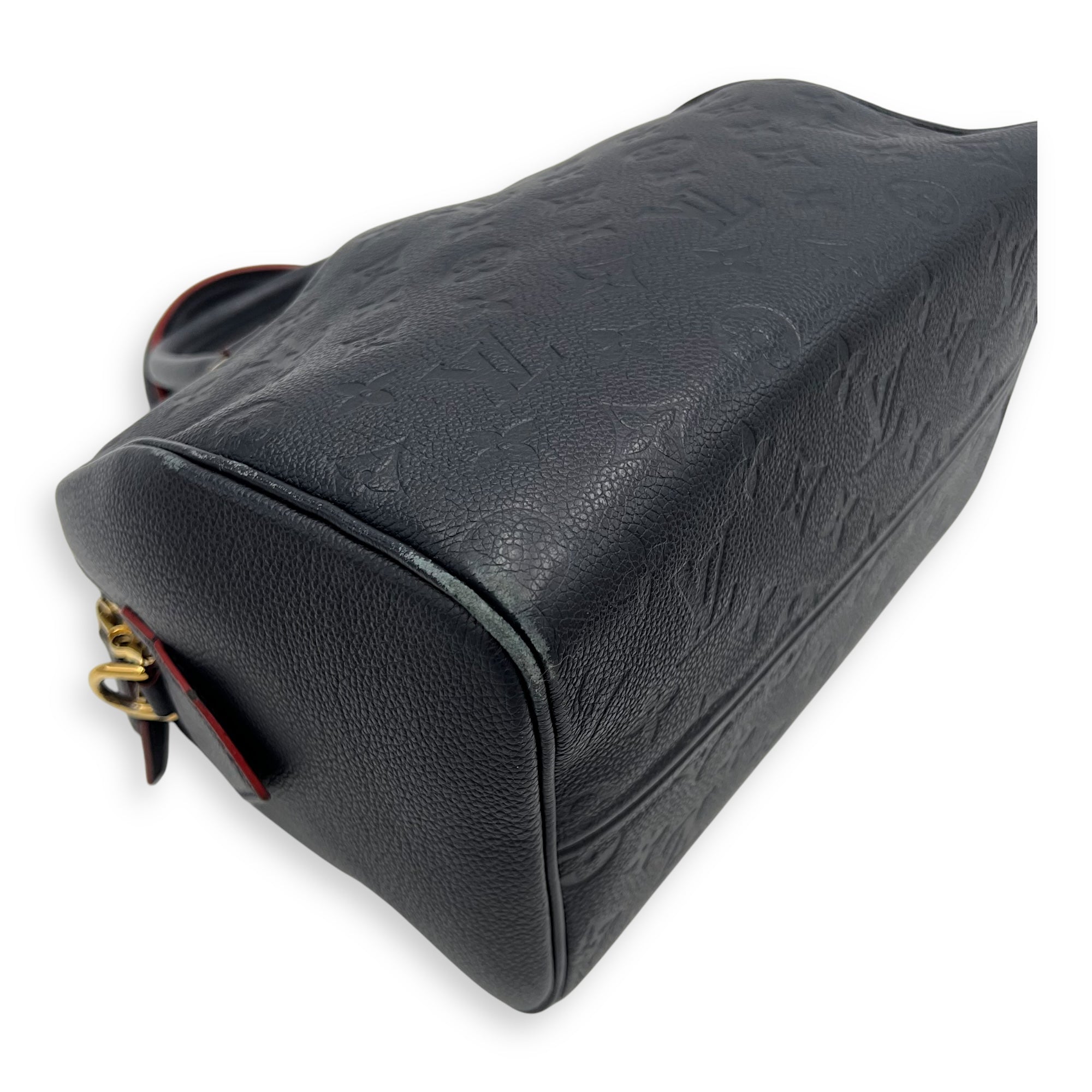 Speedy Top Handle Bag Blue in Empreinte Leather, Gold hardware - Image 15