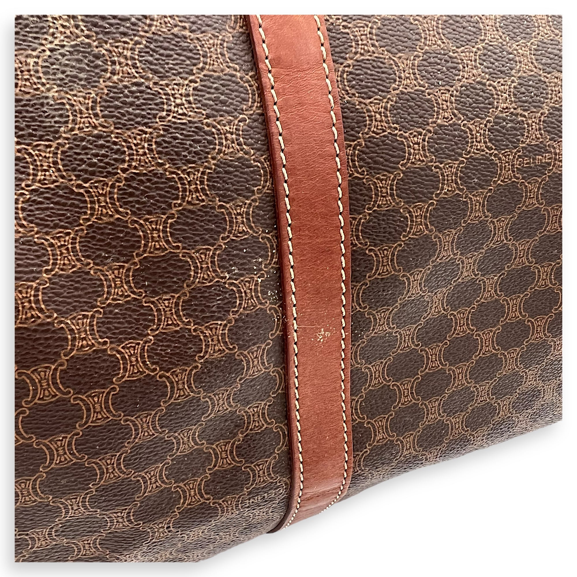 Macadam Top Handle Bag Brown in Coated Canvas, Gold hardware - Image 9