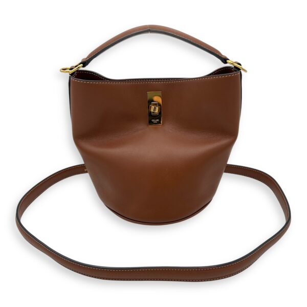 16 Teen Brown Bucket Bag in Calfskin, Gold hardware - Image 13