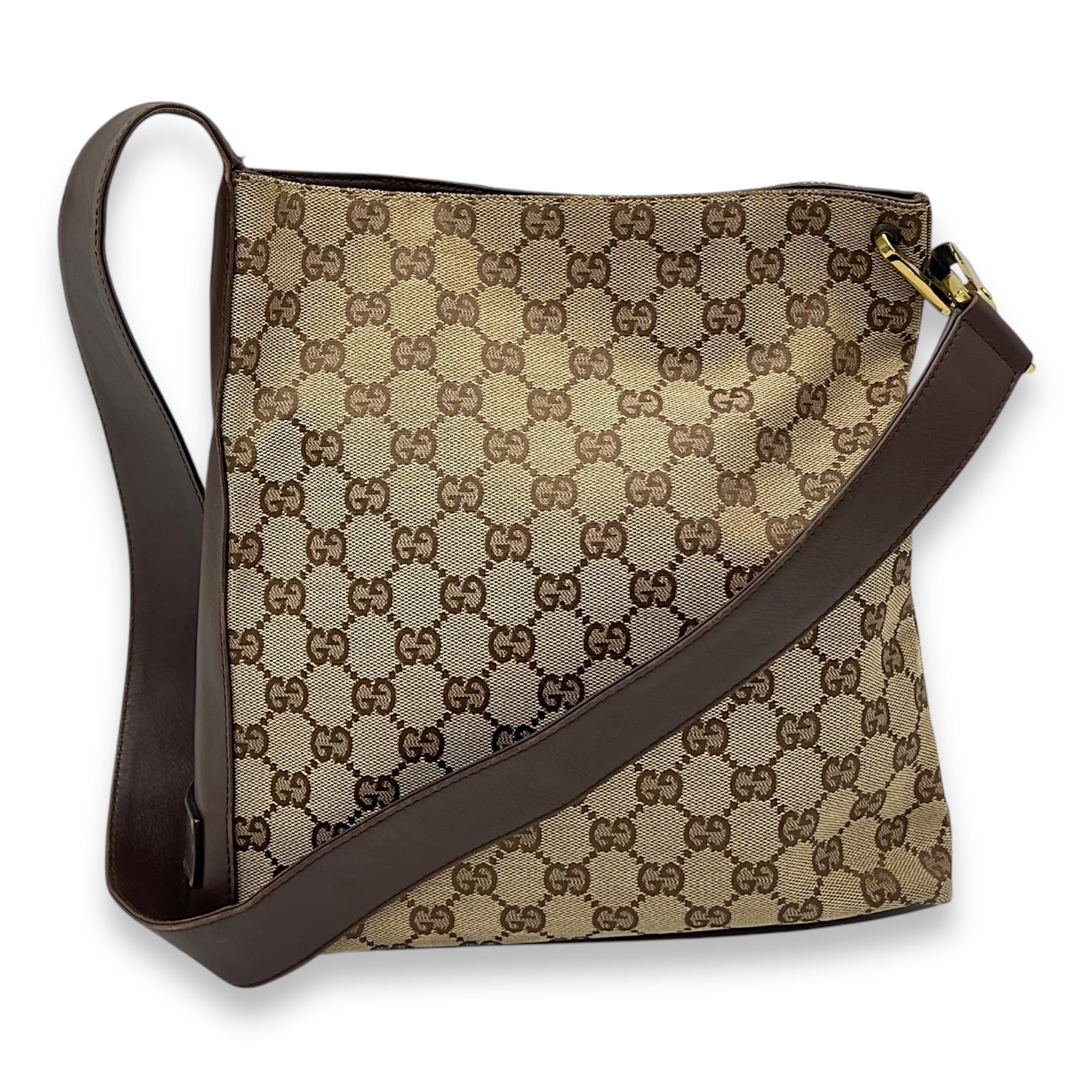 GG Shoulder Bag Brown in Canvas, Gold hardware - Image 14