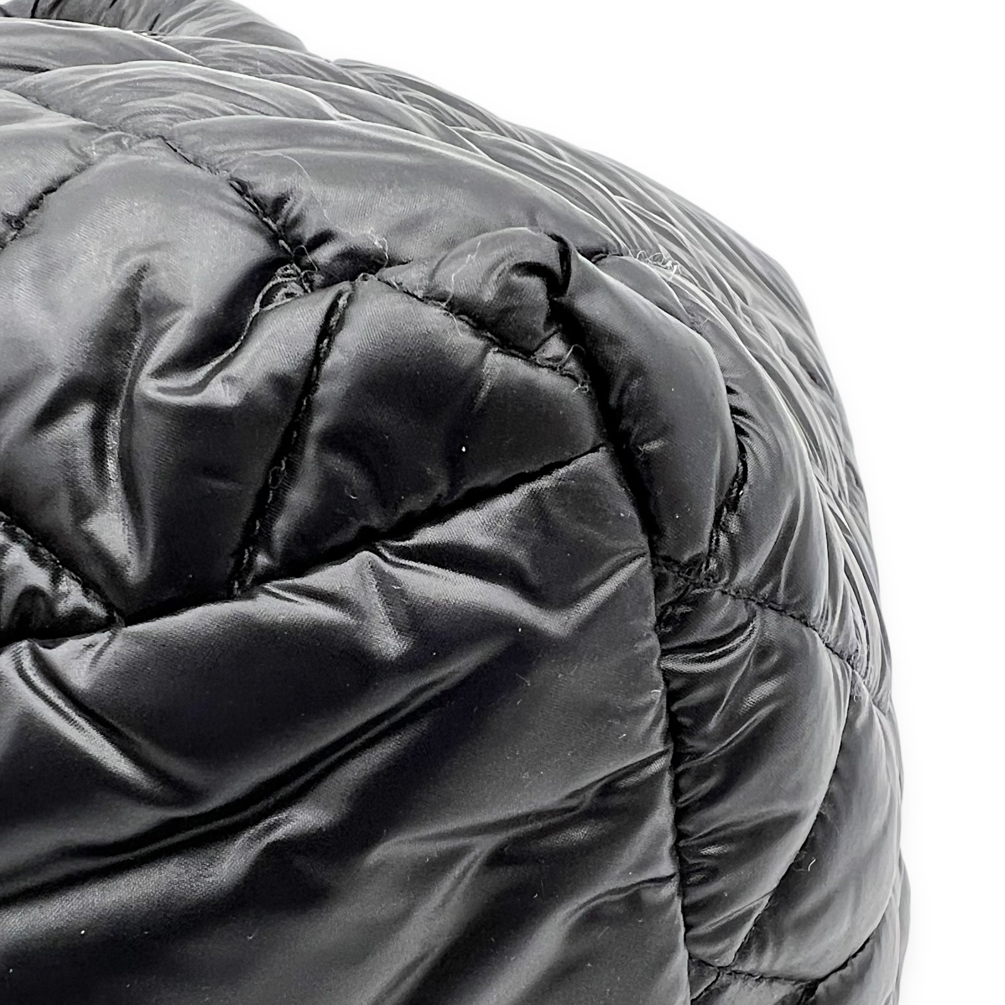 Coco Cocoon Tote Bag Black in Nylon, Silver hardware - Image 10