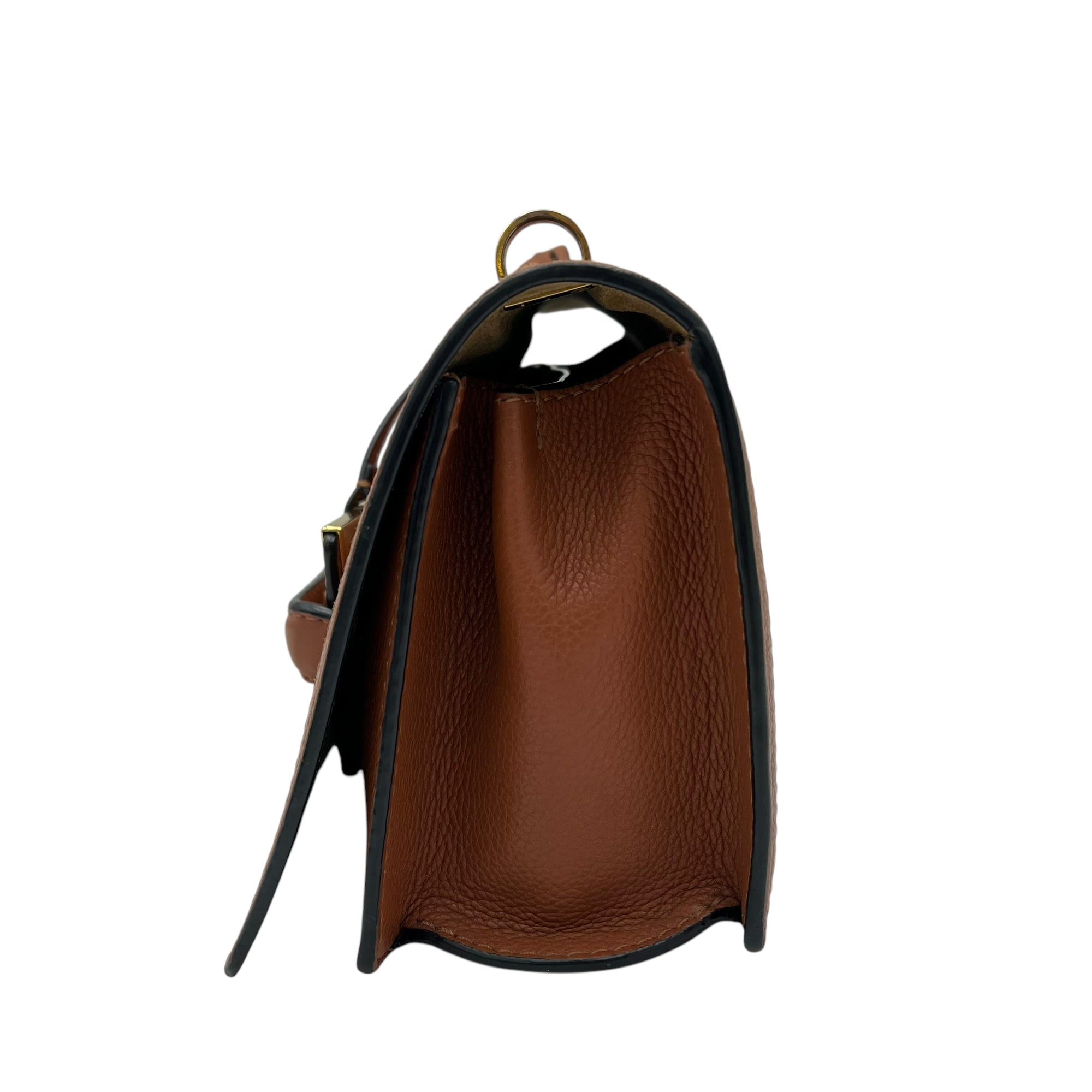 Barcelona Crossbody Bag Brown in Calfskin, Gold hardware - Image 5